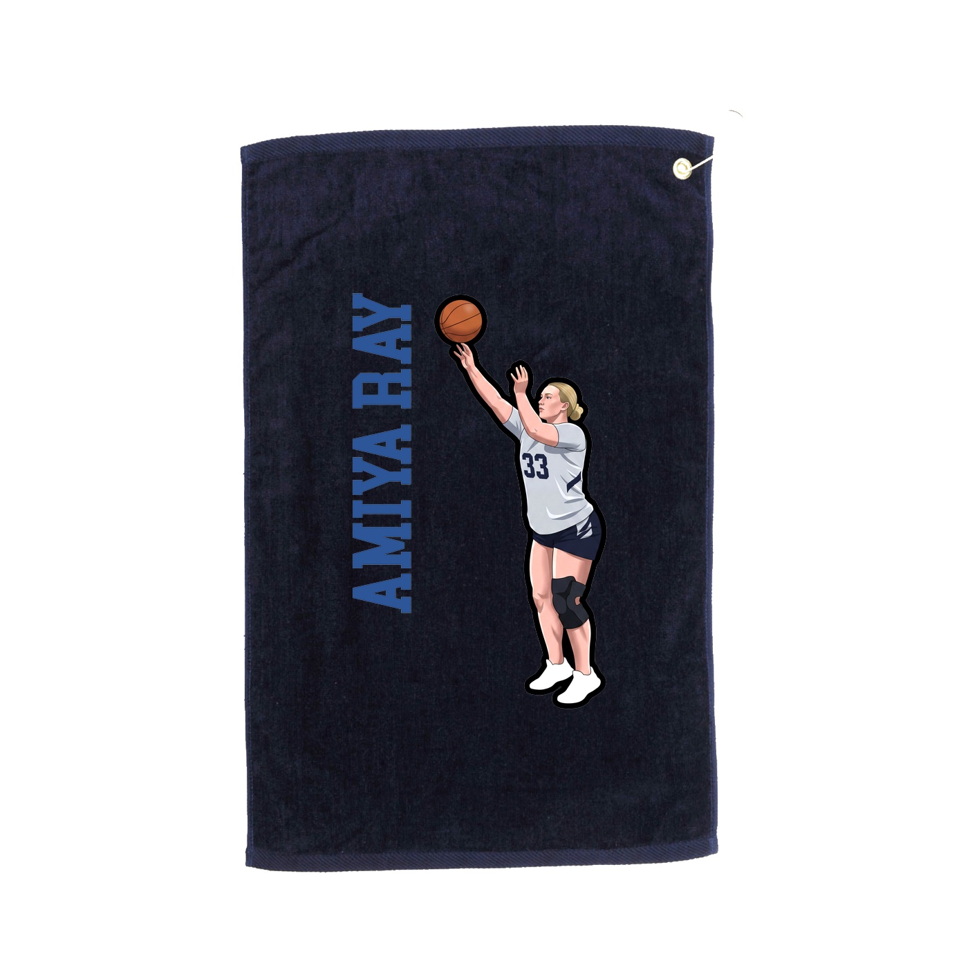 Golf Towel — Name Vertical in Navy