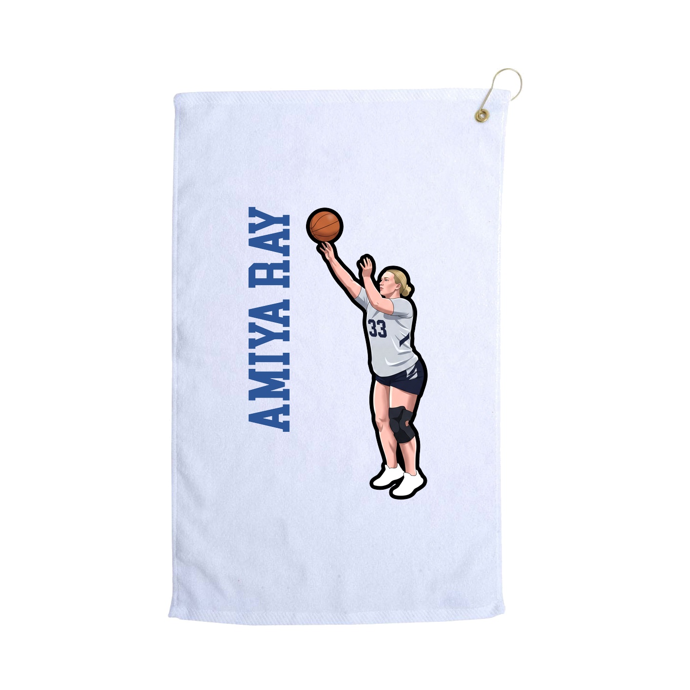 Golf Towel — Name Vertical in White