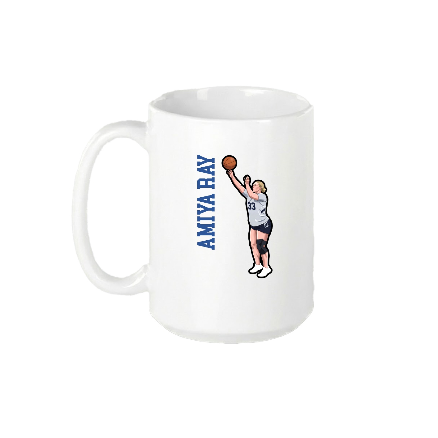 15oz Coffee Mug — Name Vertical in White