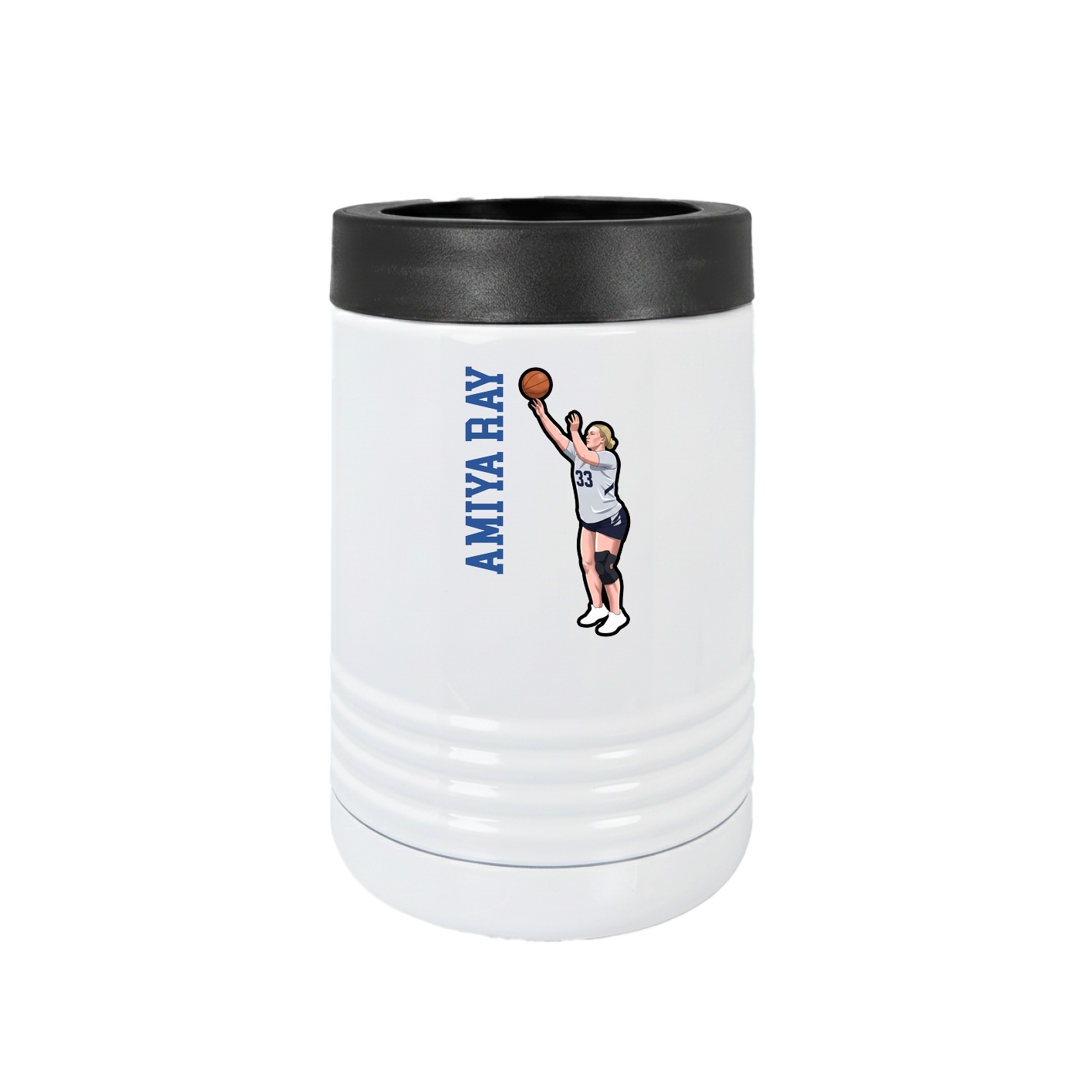 Beverage Holder — Name Vertical in White