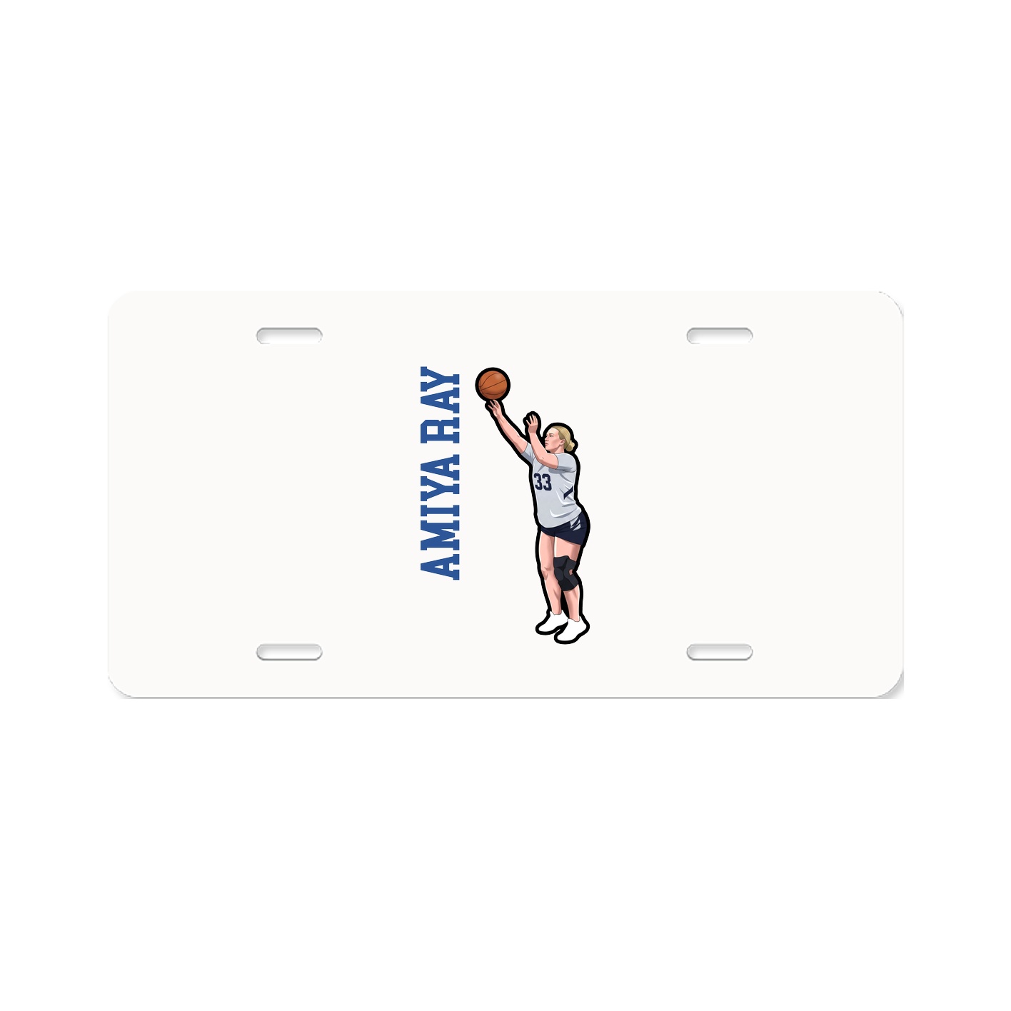 License Plate — Name Vertical in Classic