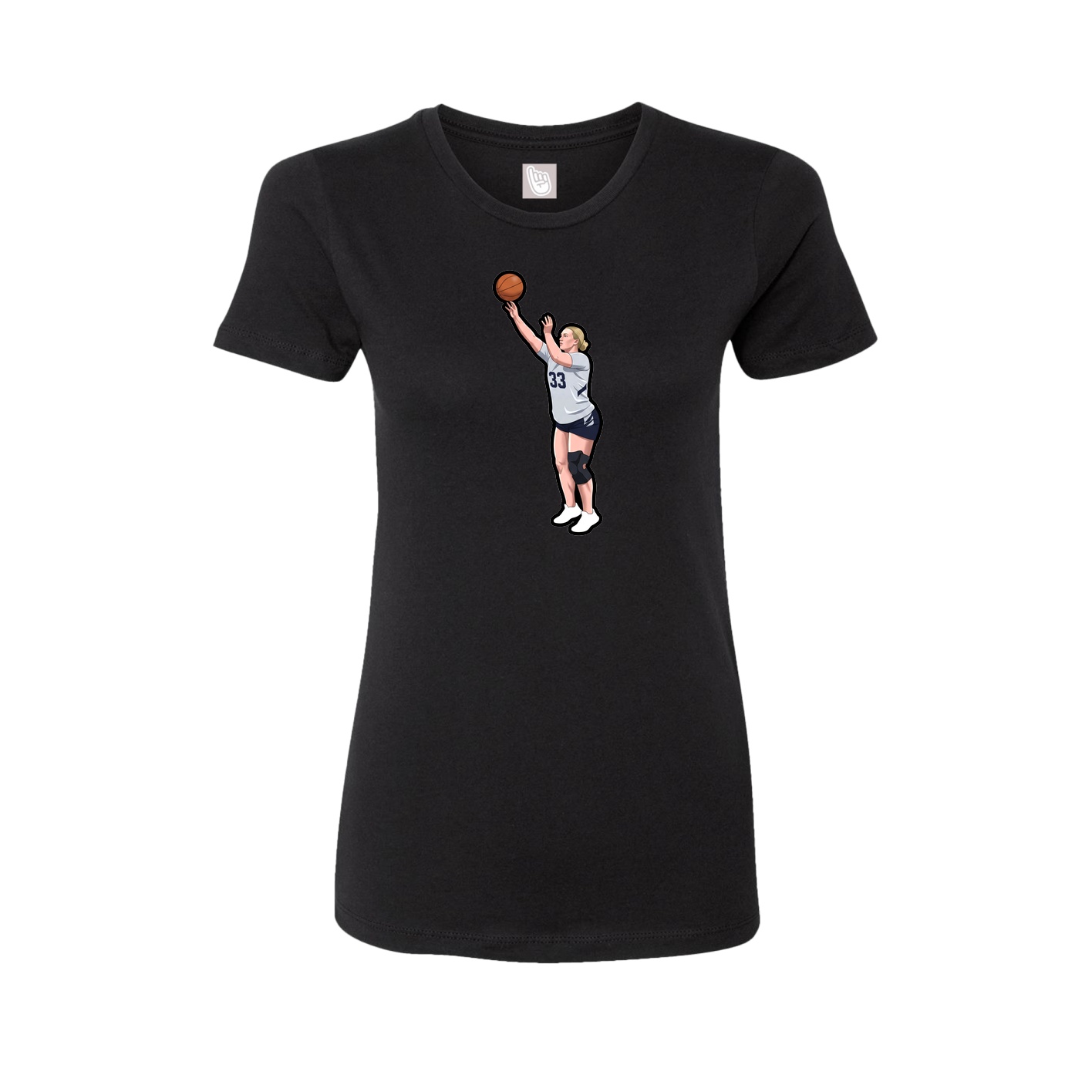 Fitted Women's Tee — Name Vertical in Black
