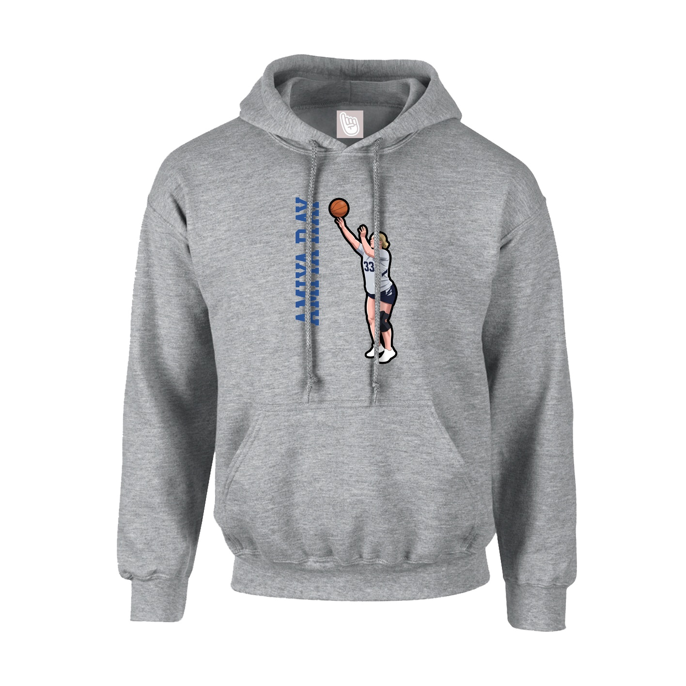 Hoodie — Name Vertical in Grey