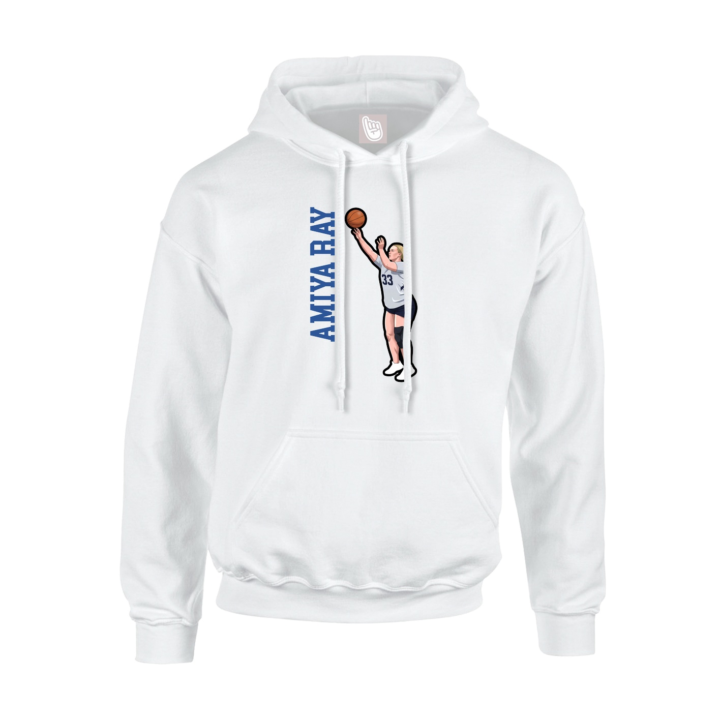 Youth Hoodie — Name Vertical in White