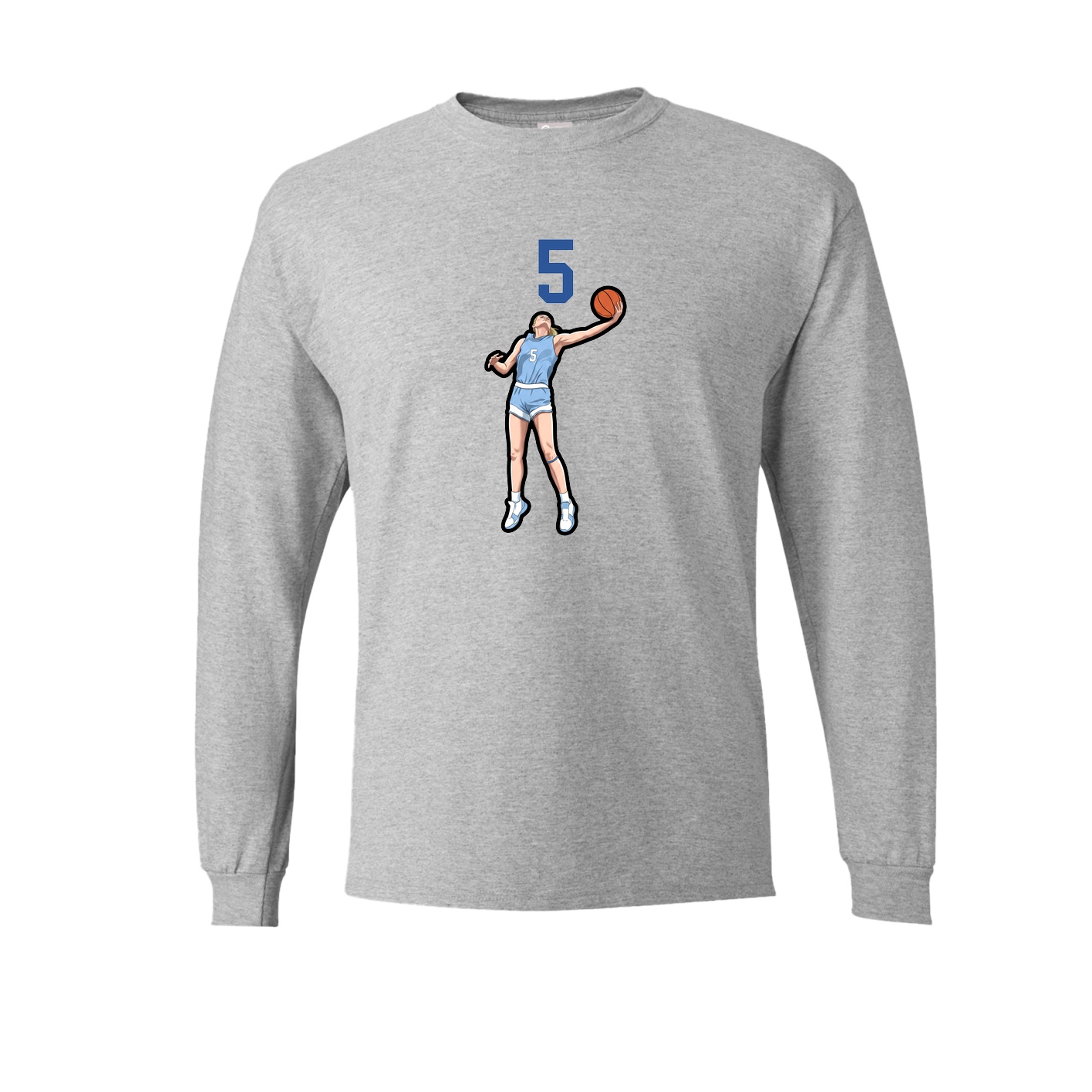 Long Sleeve Tee — Number Top in Grey