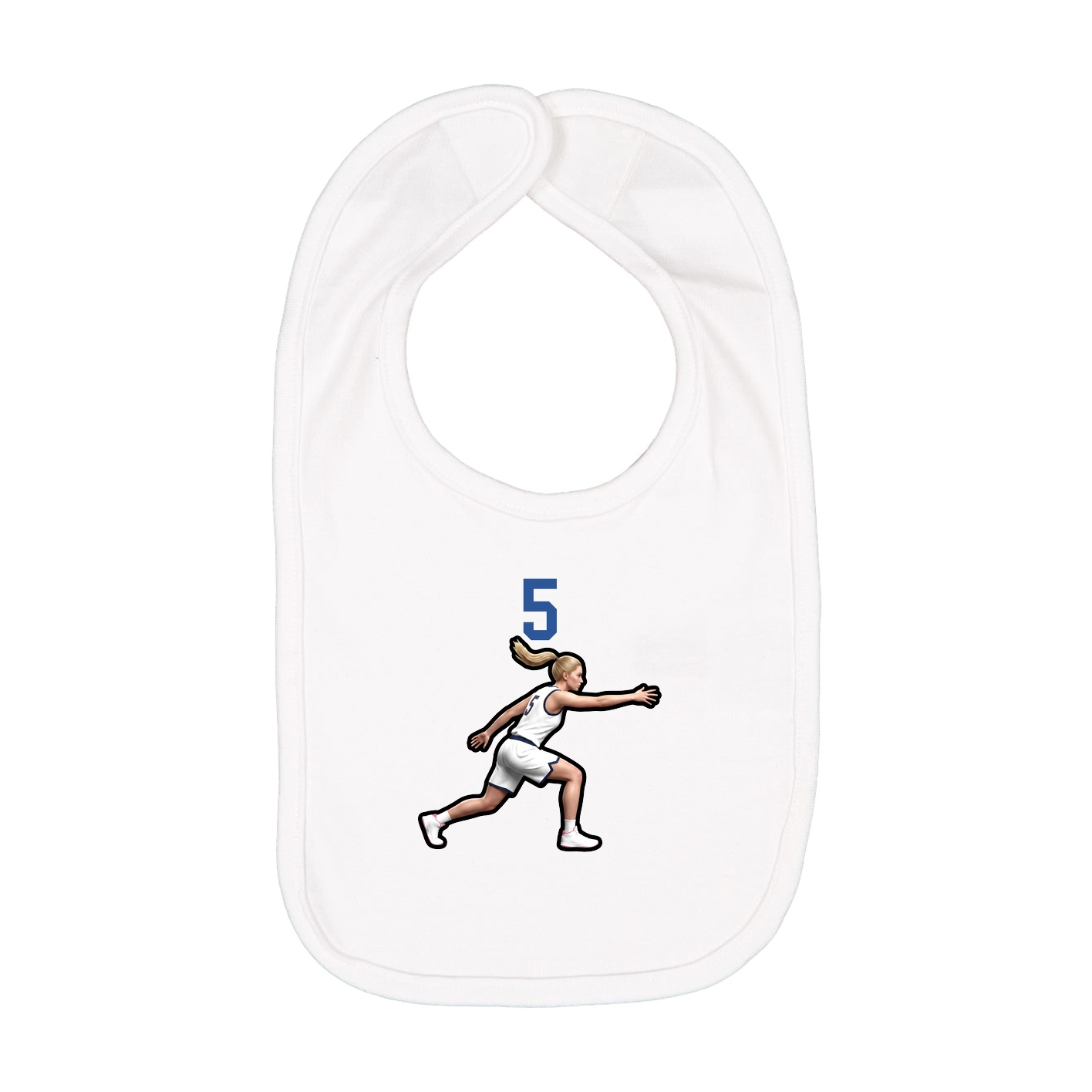 Infant Bib — Number Top in White