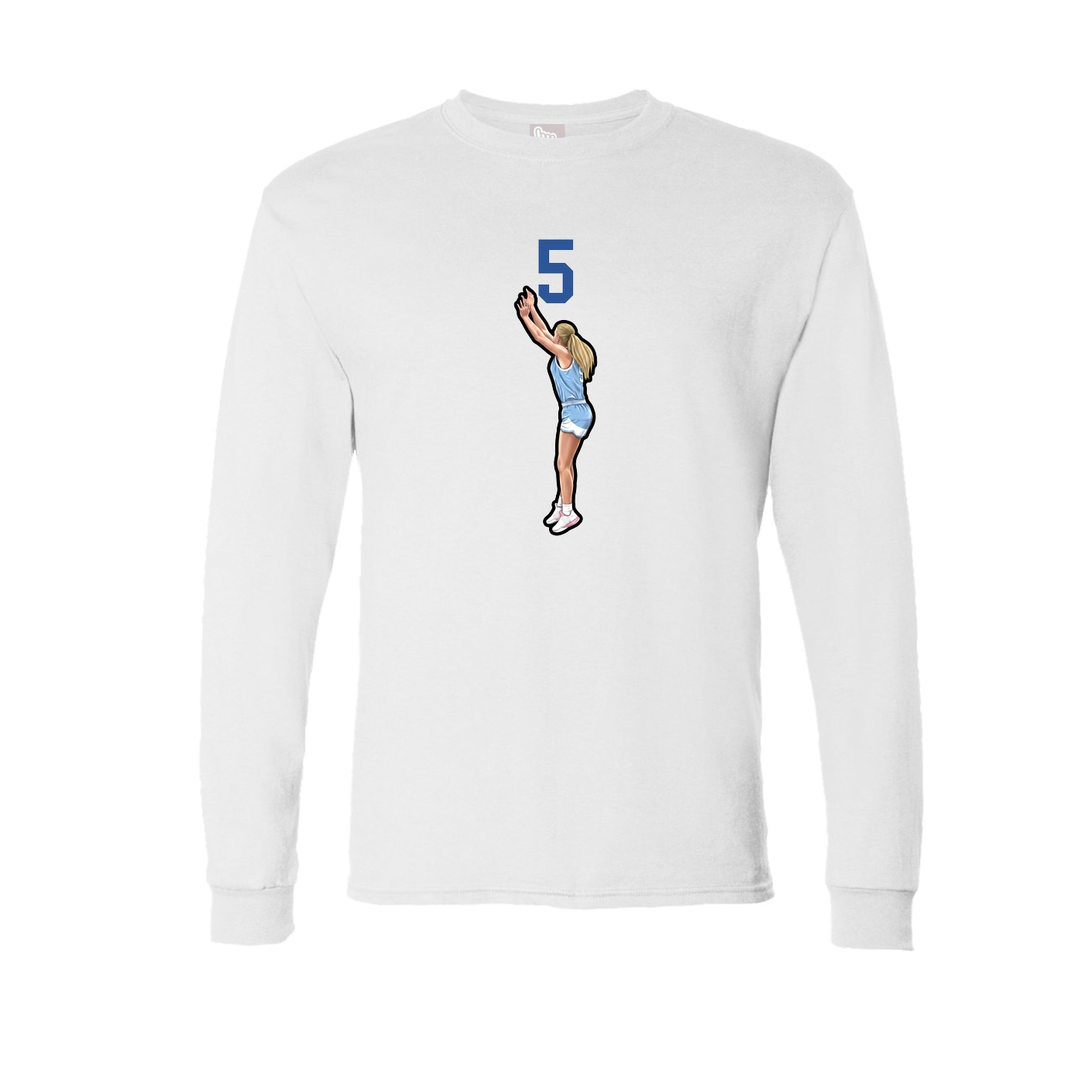 Long Sleeve Tee — Number Top in White