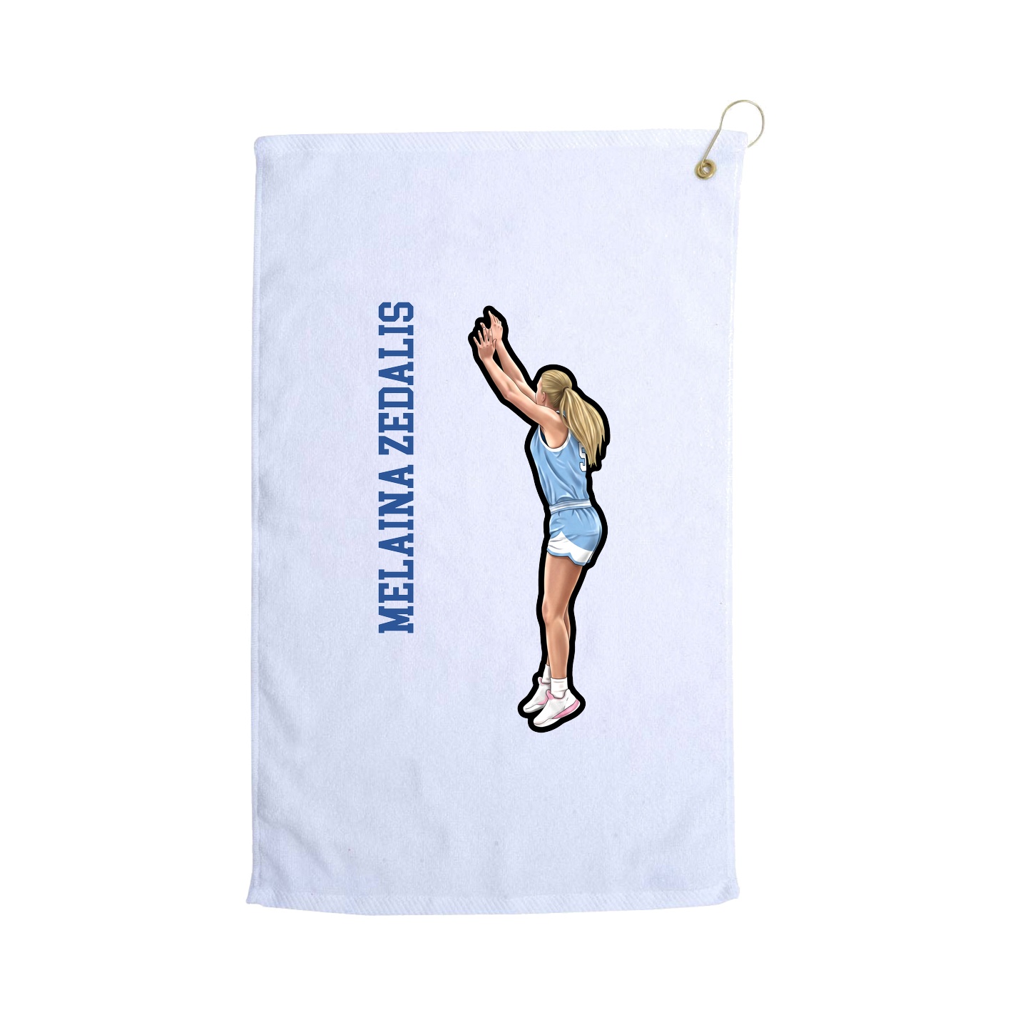 Golf Towel — Name Vertical in White