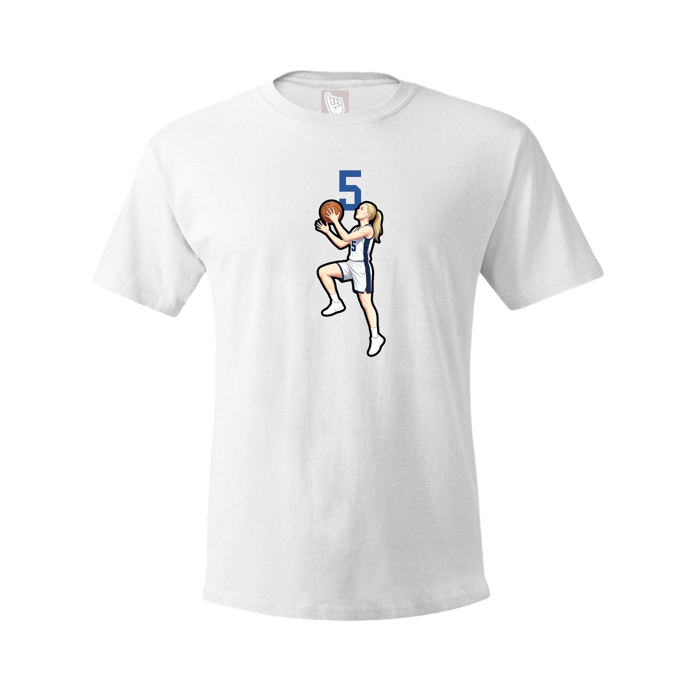 Youth Tee — Number Top in White