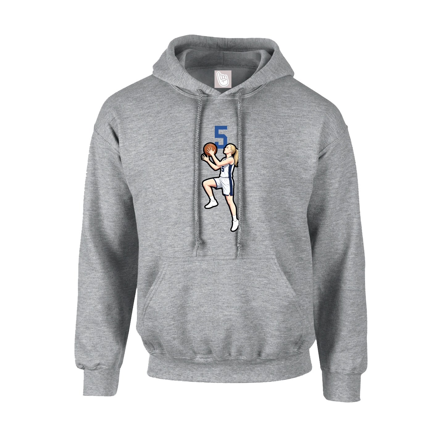 Youth Hoodie — Number Top in Grey