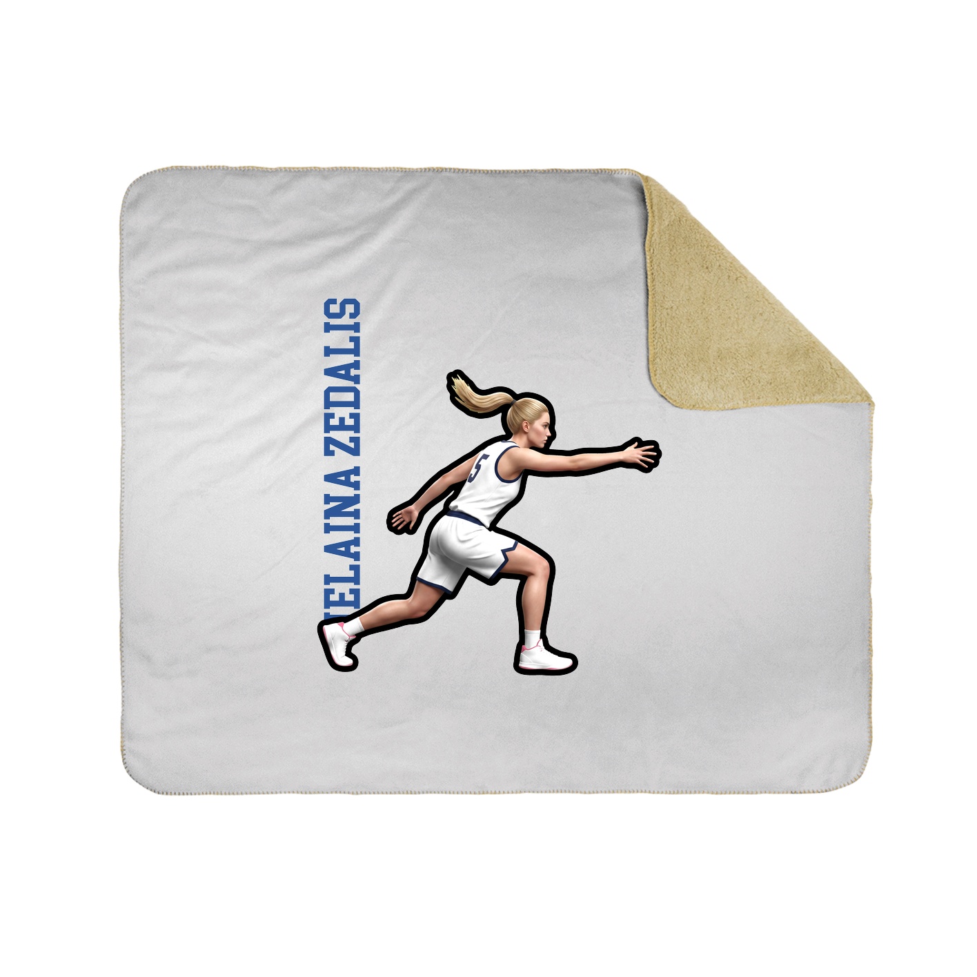 Throw Blanket — Name Vertical in White