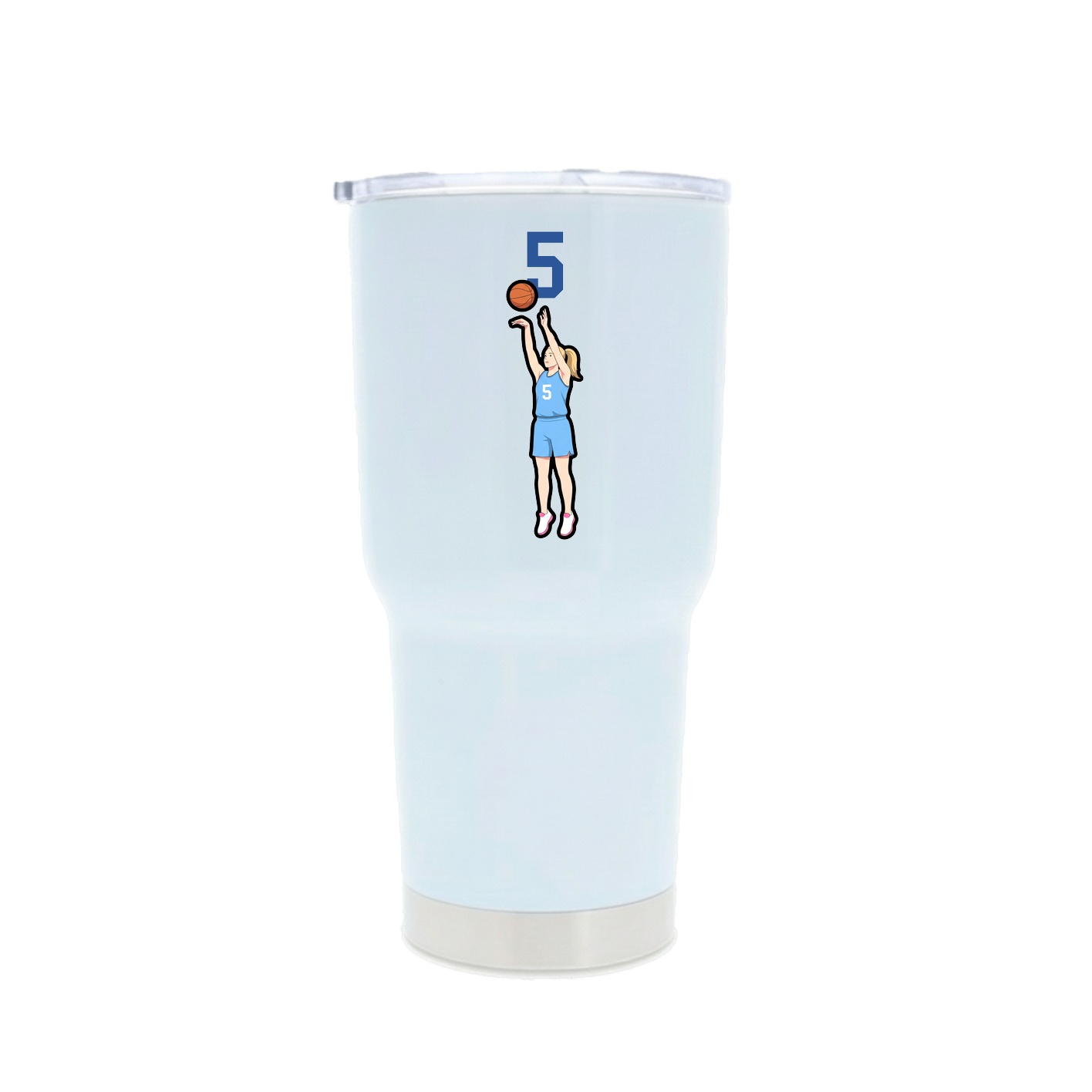 30oz Stainless Steel Tumbler — Number Top in White