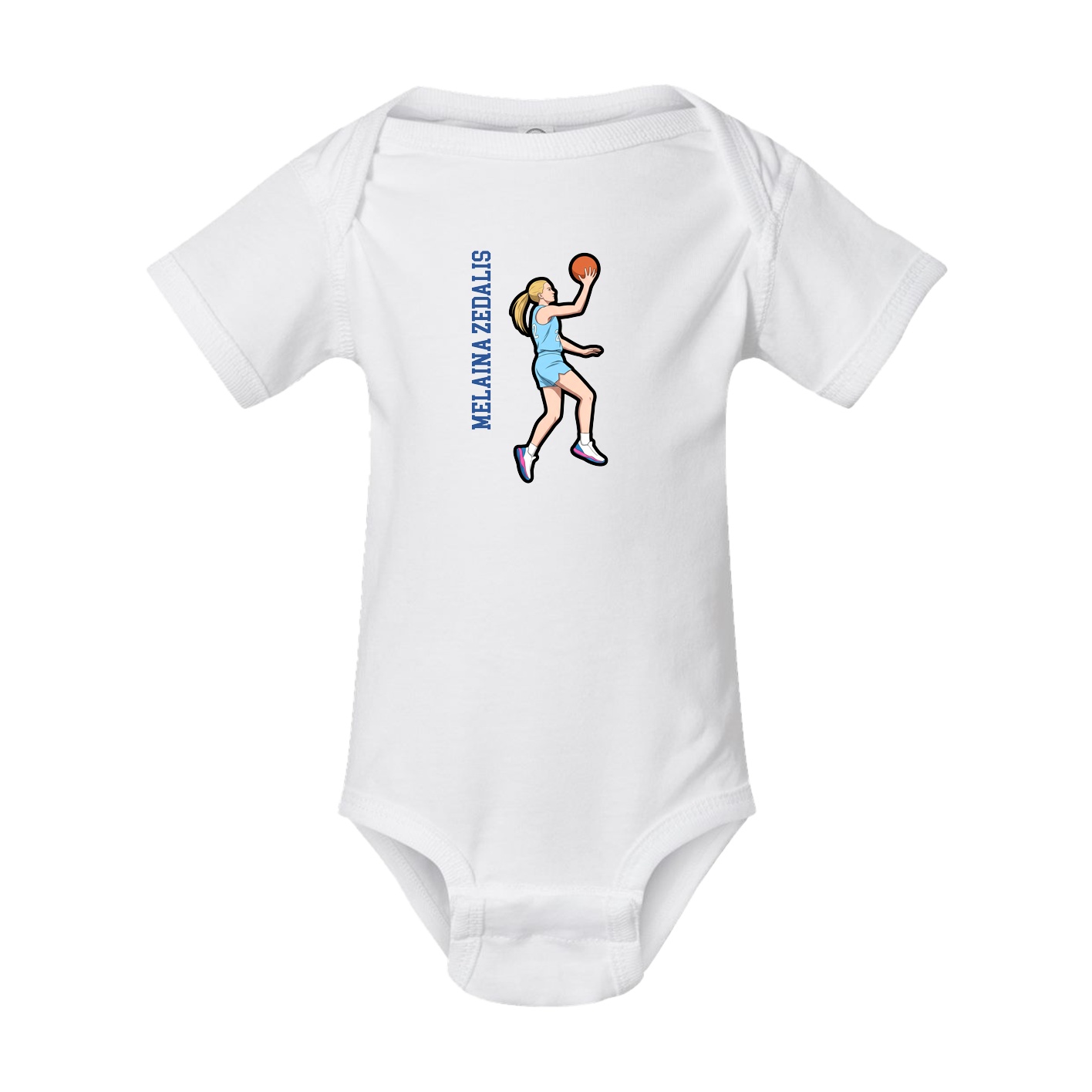 Baby Onesie — Name Vertical in White