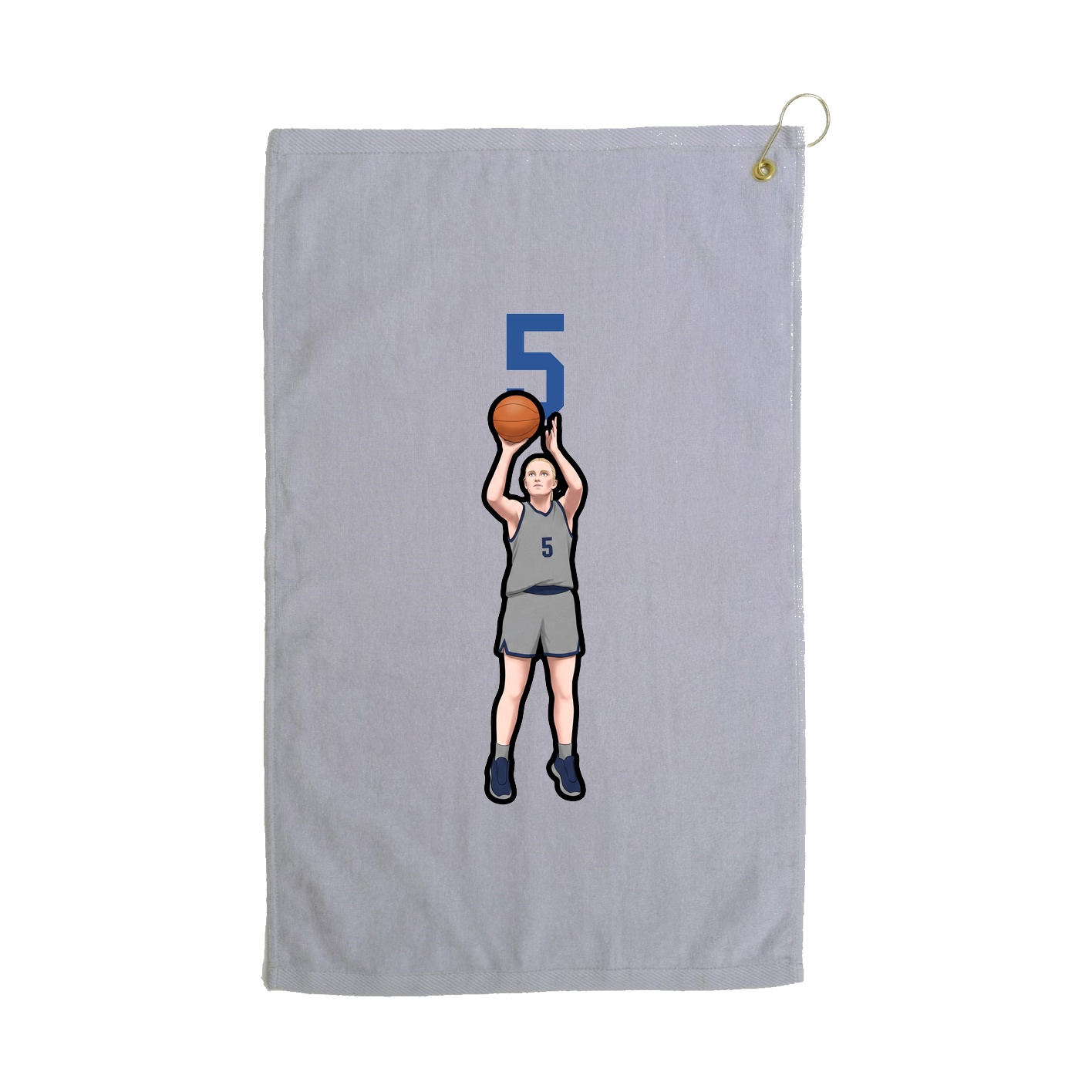 Golf Towel — Number Top in Grey