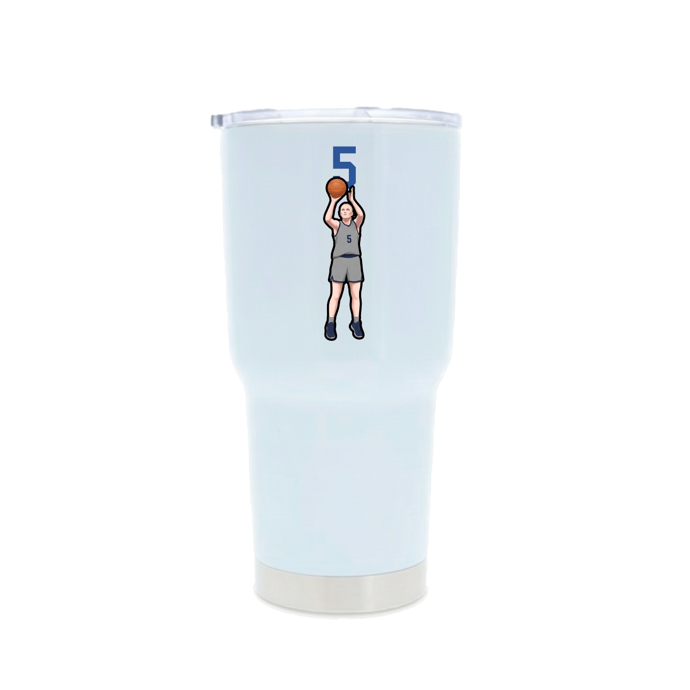 30oz Stainless Steel Tumbler — Number Top in White