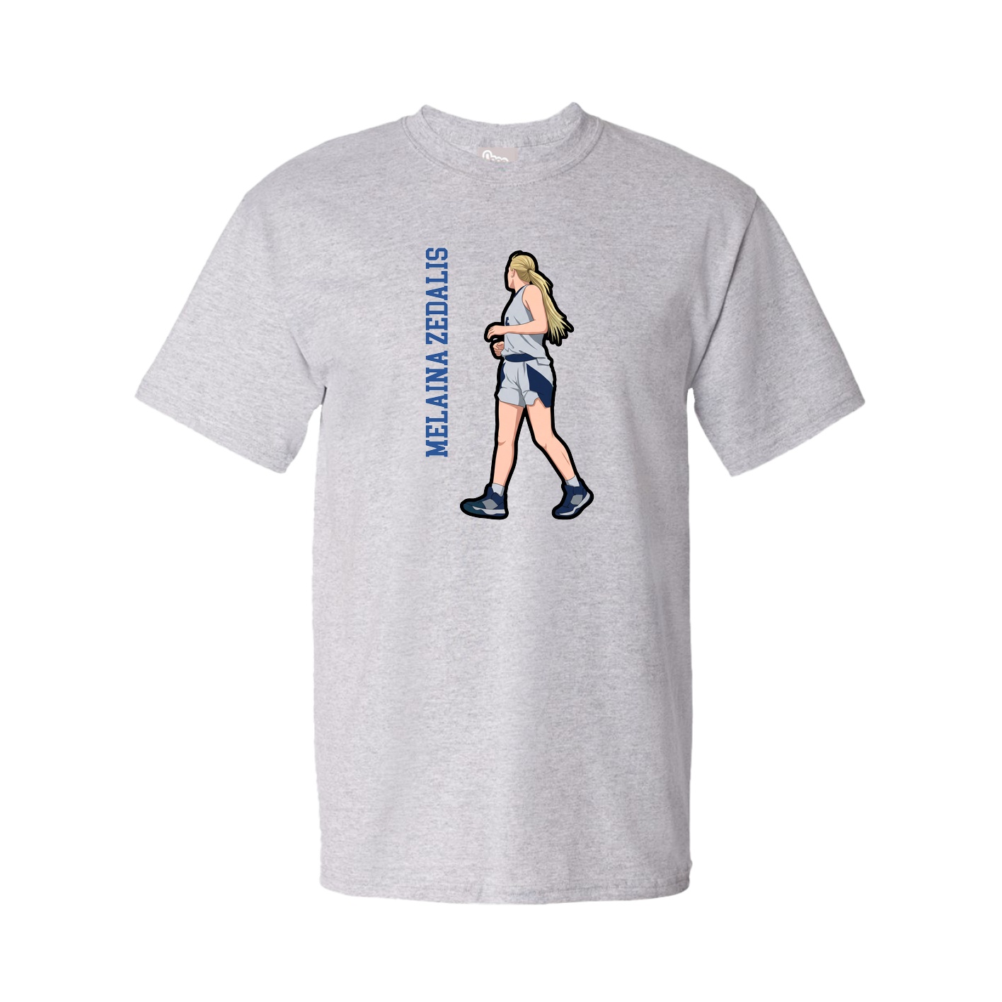 Youth Tee — Name Vertical in Grey