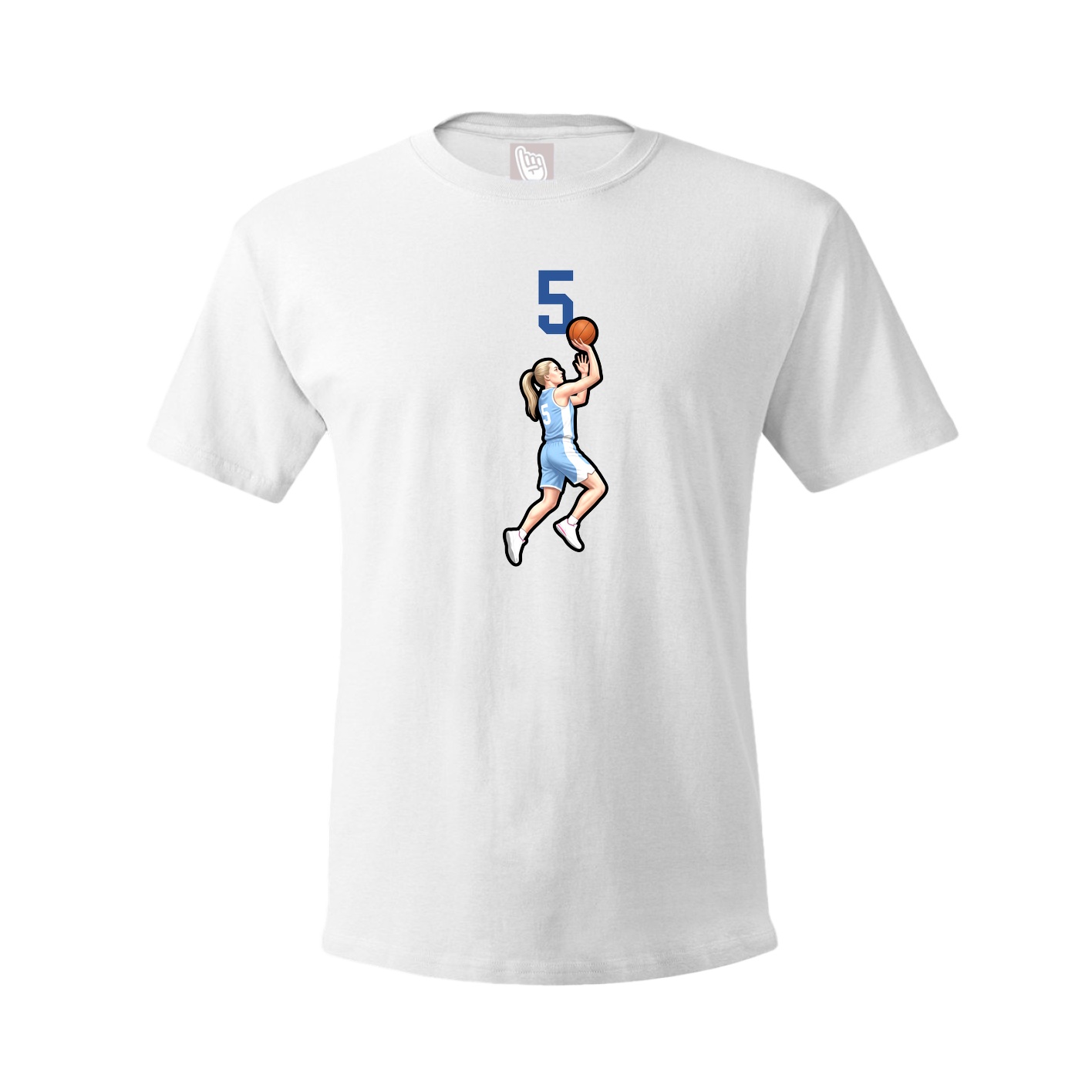 Youth Tee — Number Top in White