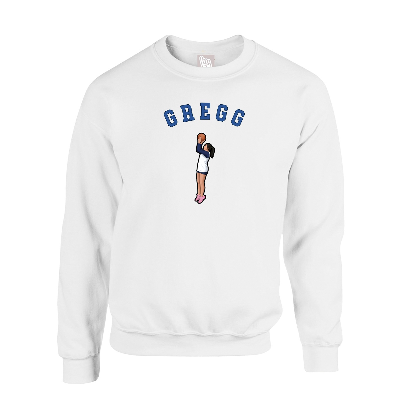 Fleece Crew — Shirsey Arch in White