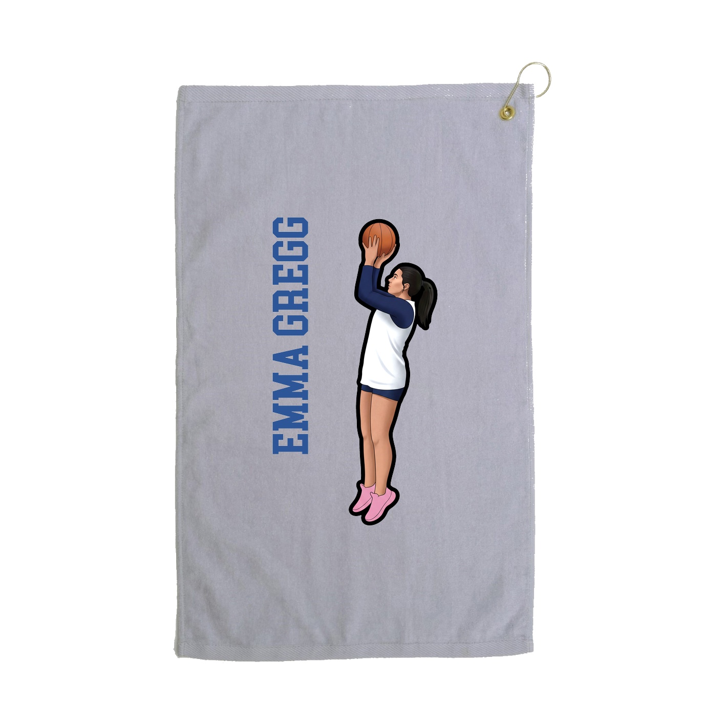Golf Towel — Name Vertical in Grey