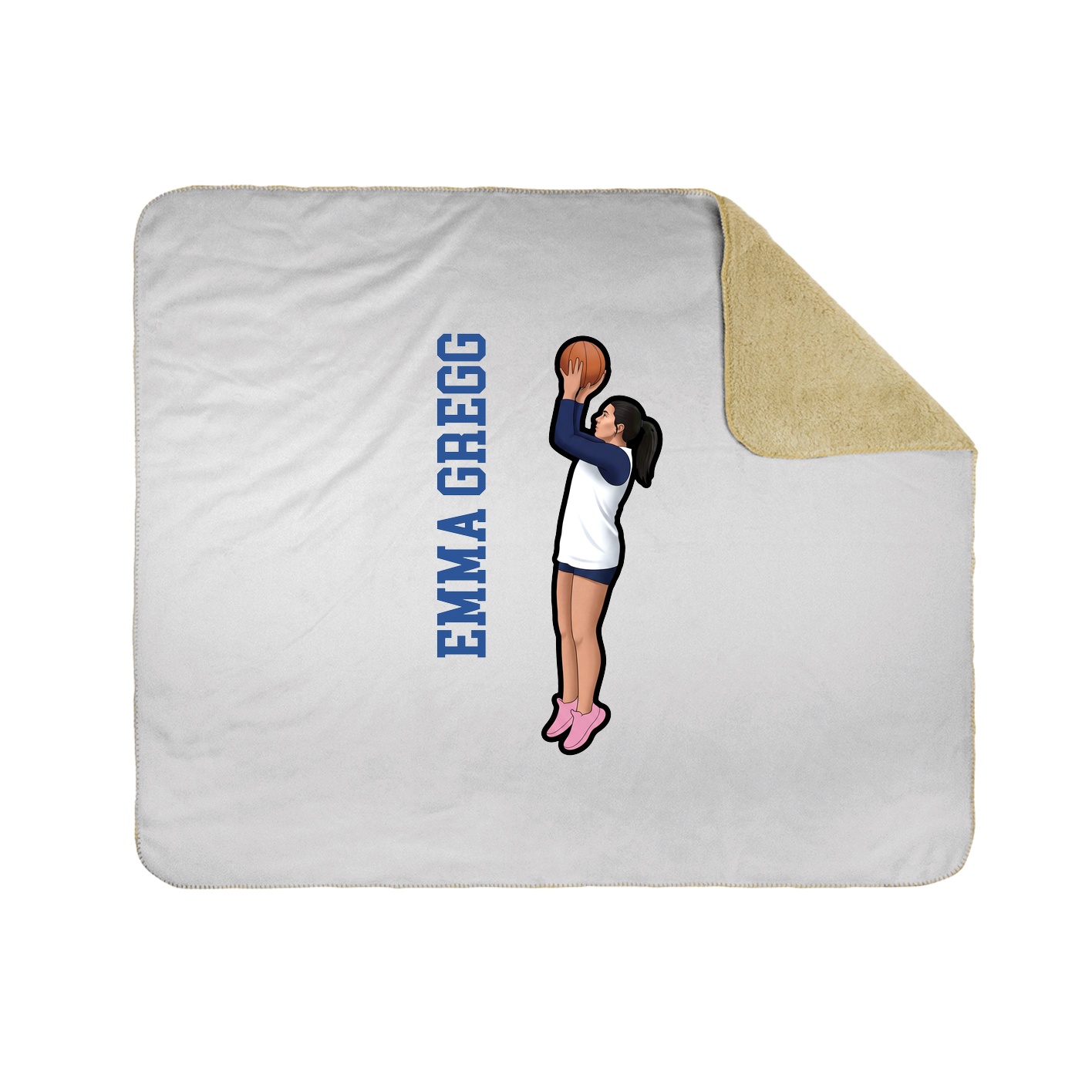 Throw Blanket — Name Vertical in White