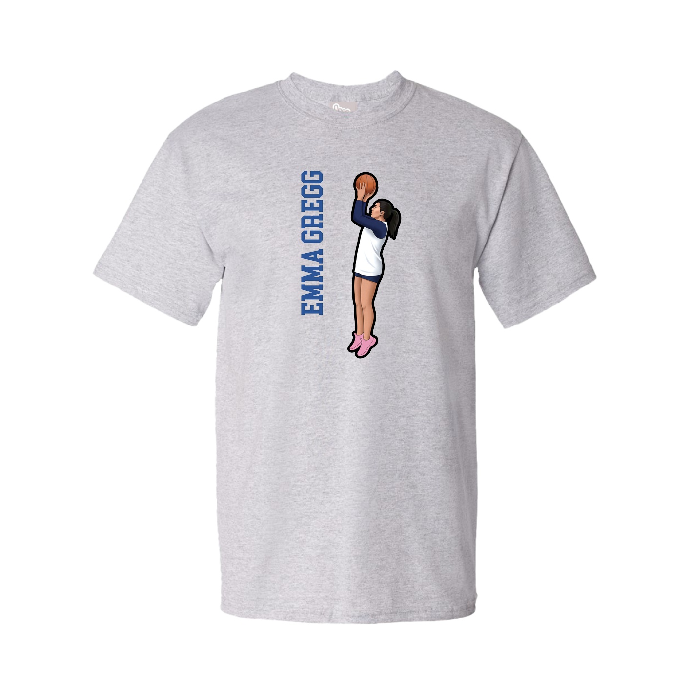 Tee — Name Vertical in Grey