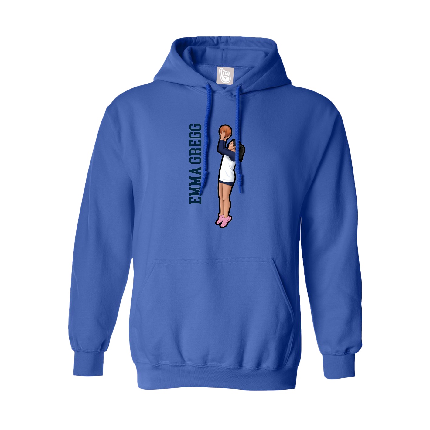 Youth Hoodie — Name Vertical in Royal