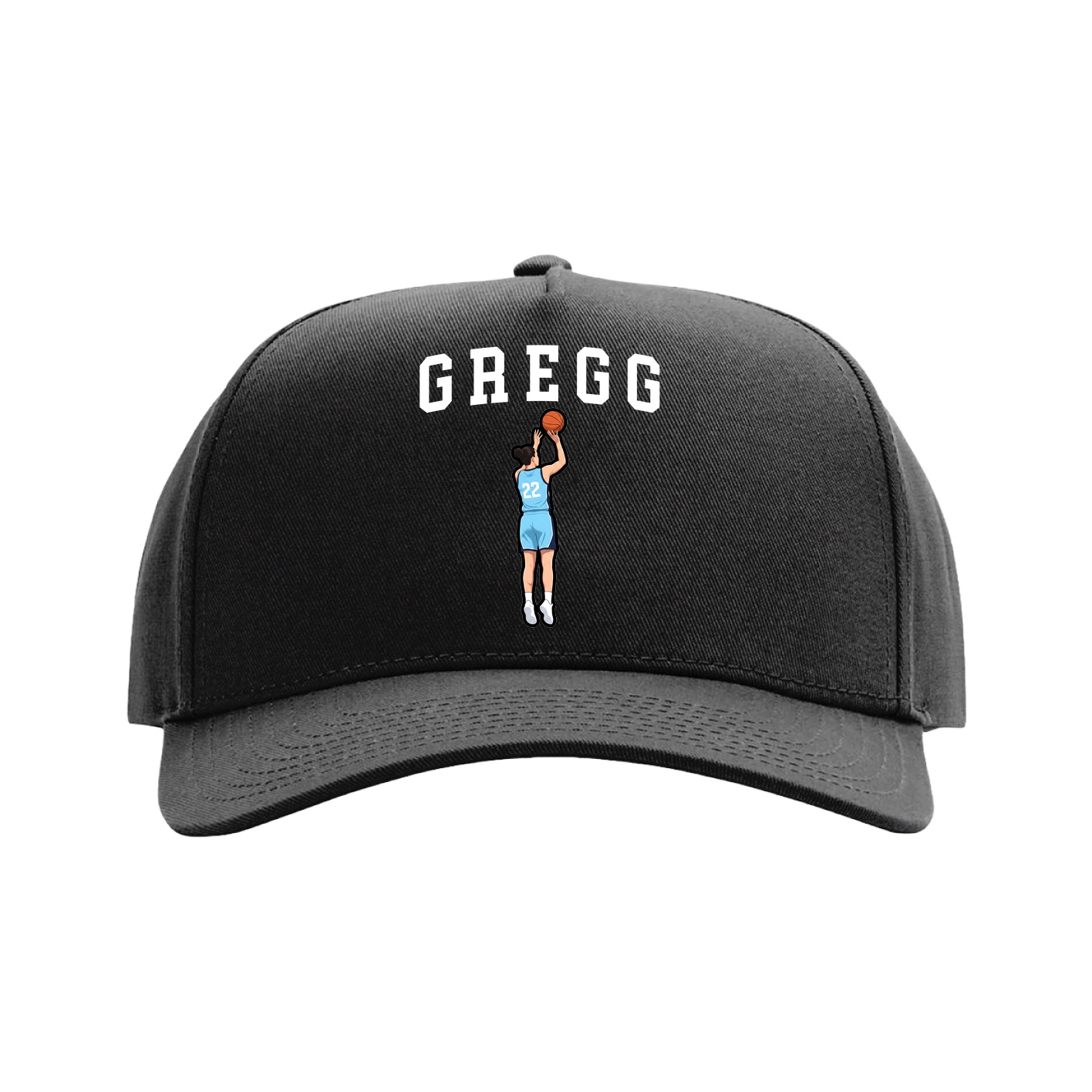 Full Fabric Five-Panel Champ Cap — Shirsey in Black