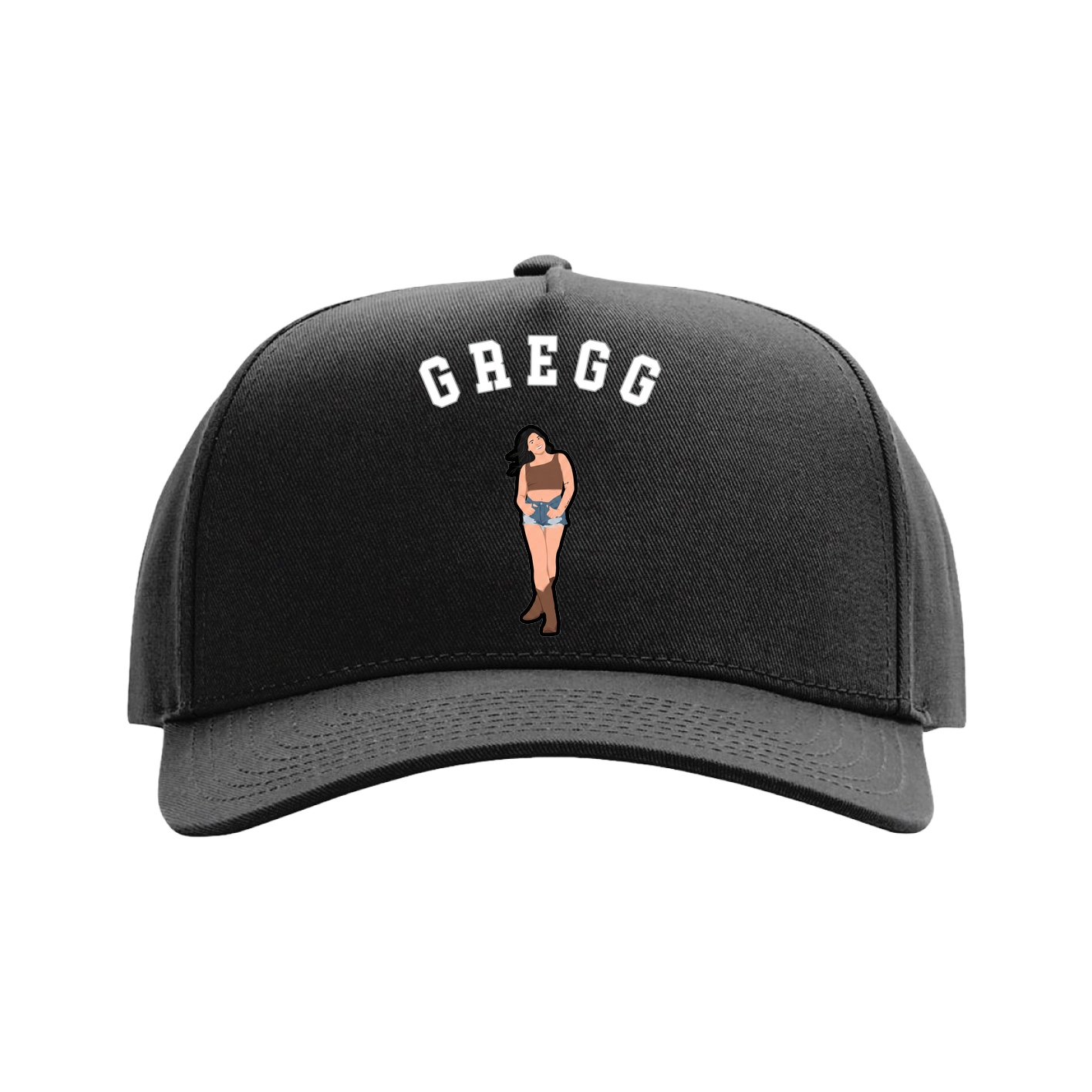 Full Fabric Five-Panel Champ Cap — Shirsey Arch in Black