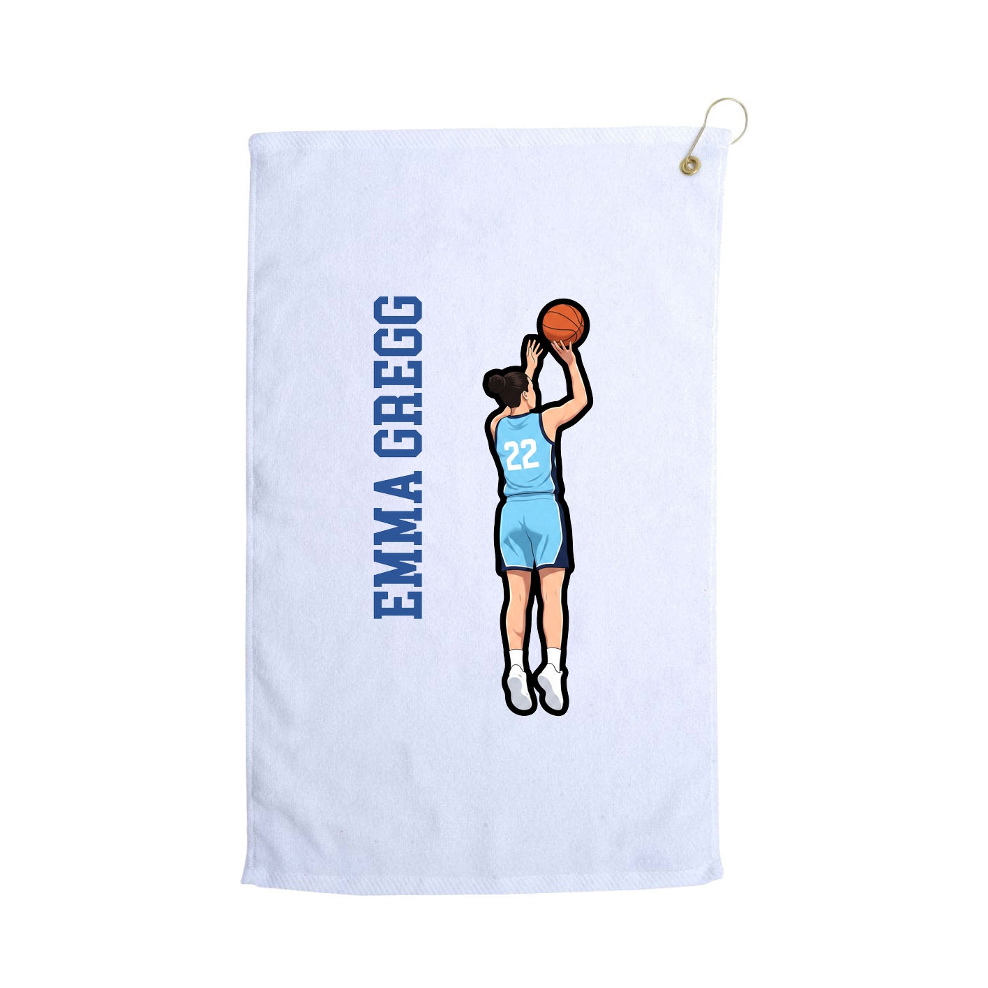 Golf Towel — Name Vertical in White
