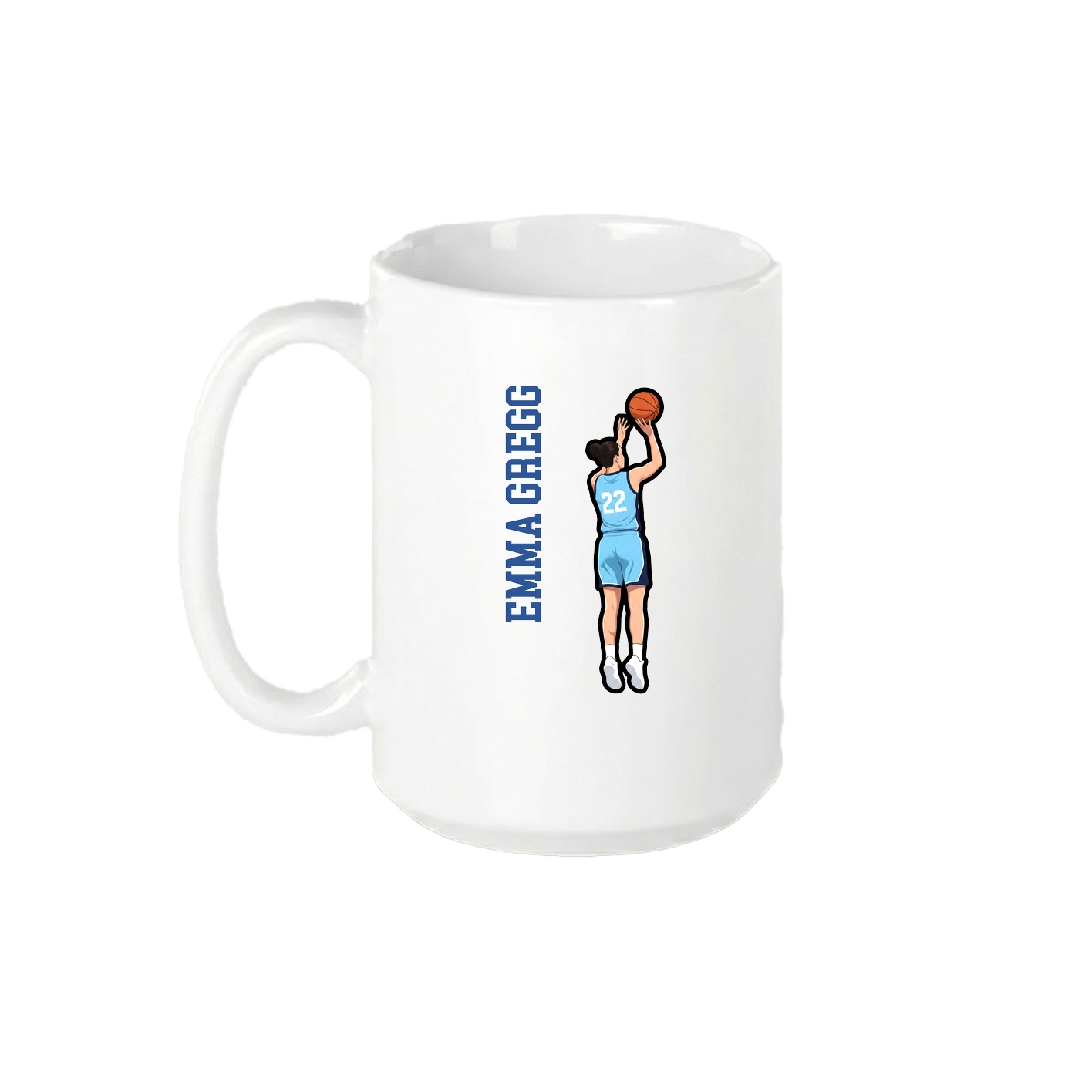 15oz Coffee Mug — Name Vertical in White