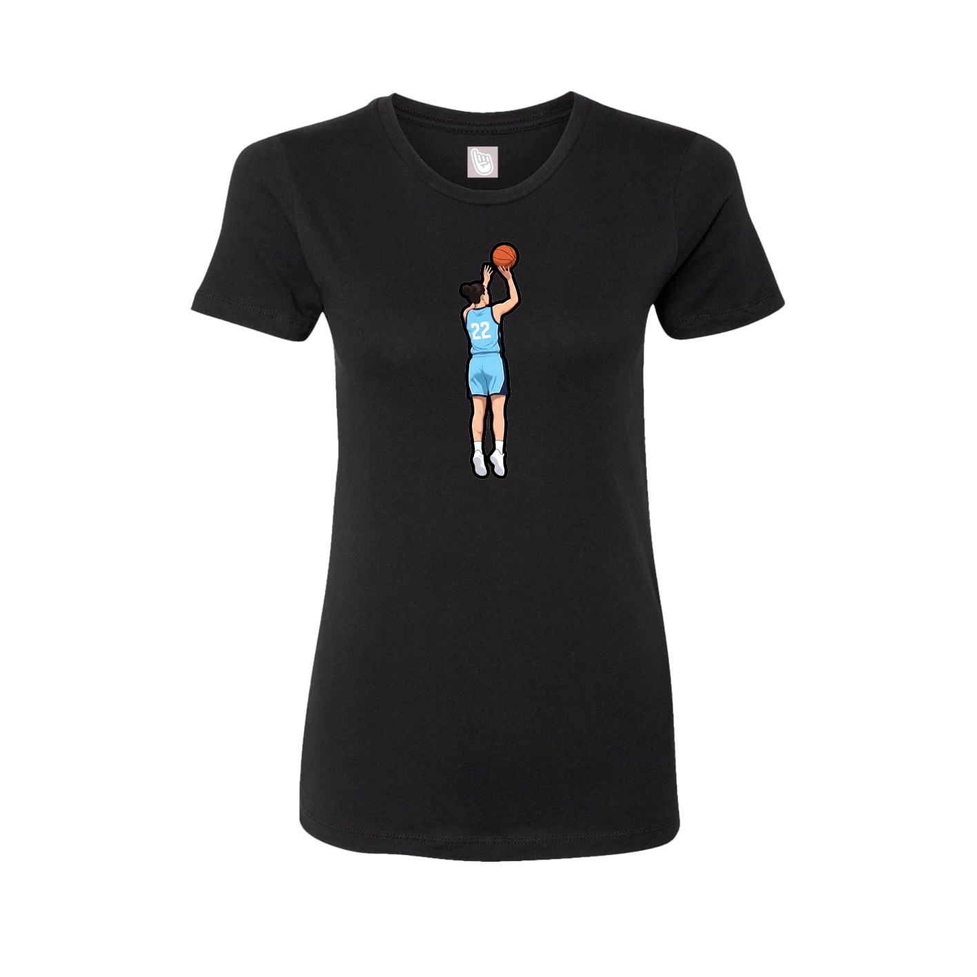 Womens Tee — Name Vertical in Black