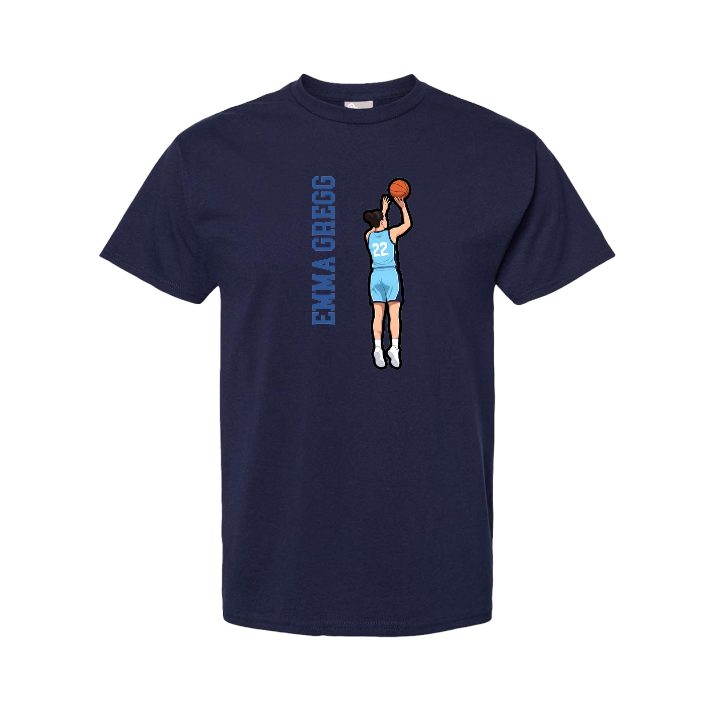 Youth Tee — Name Vertical in Navy