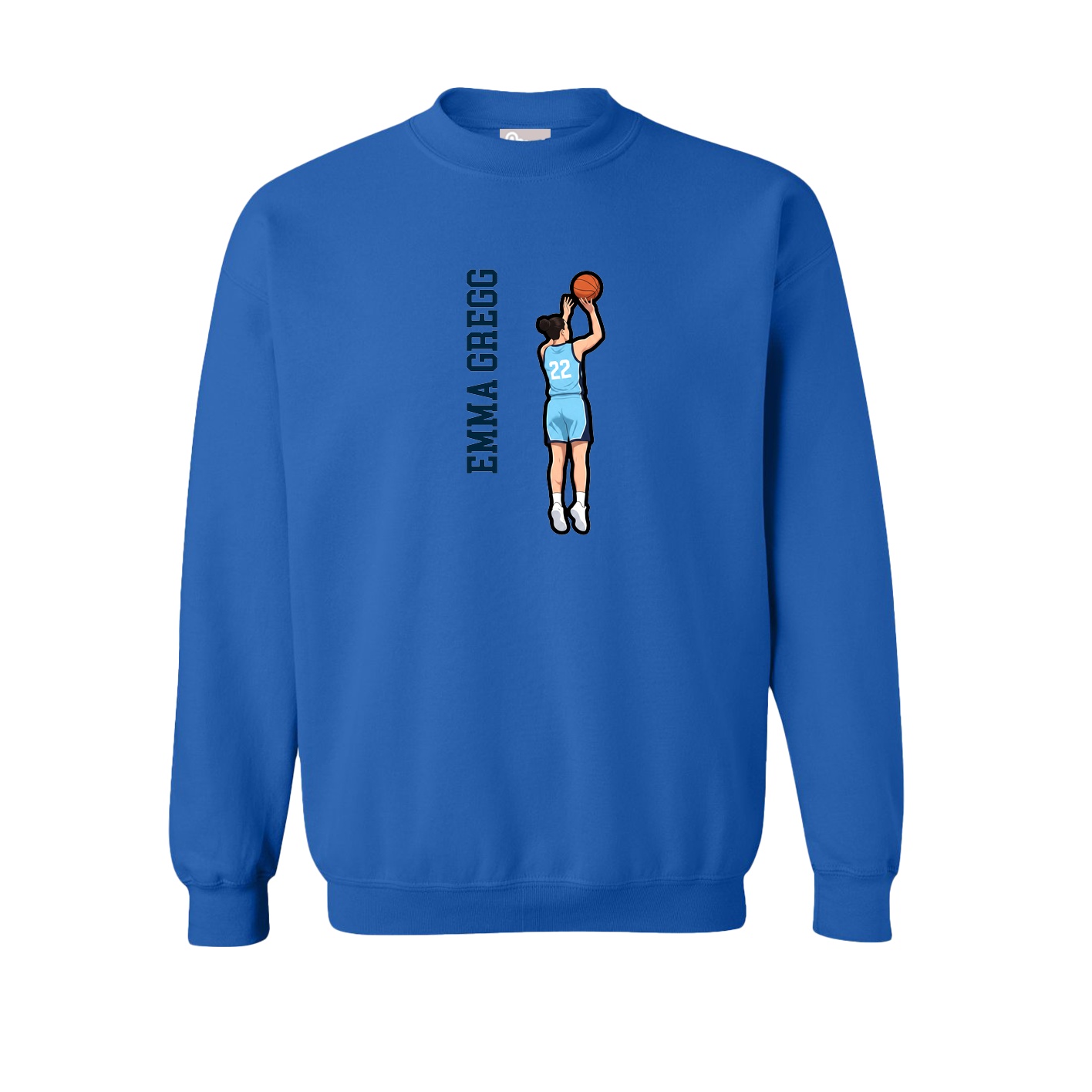 Fleece Crew — Name Vertical in Royal