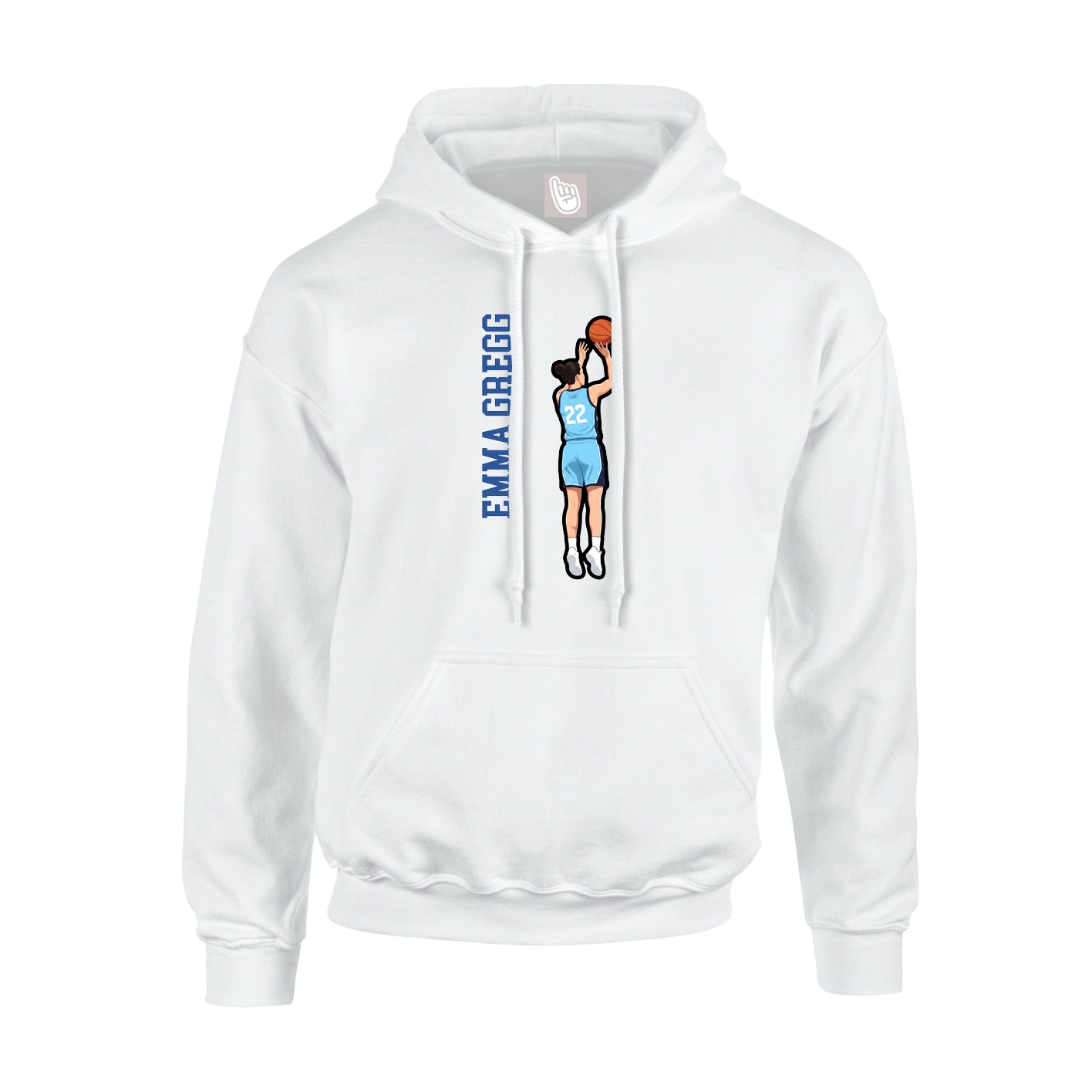 Youth Hoodie — Name Vertical in White