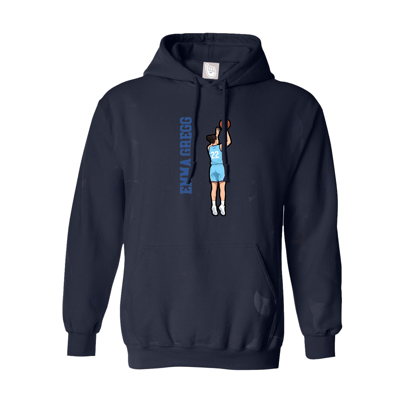 Youth Hoodie — Name Vertical in Navy