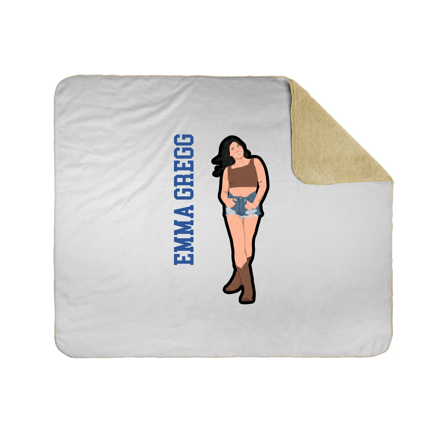 Throw Blanket — Name Vertical in White