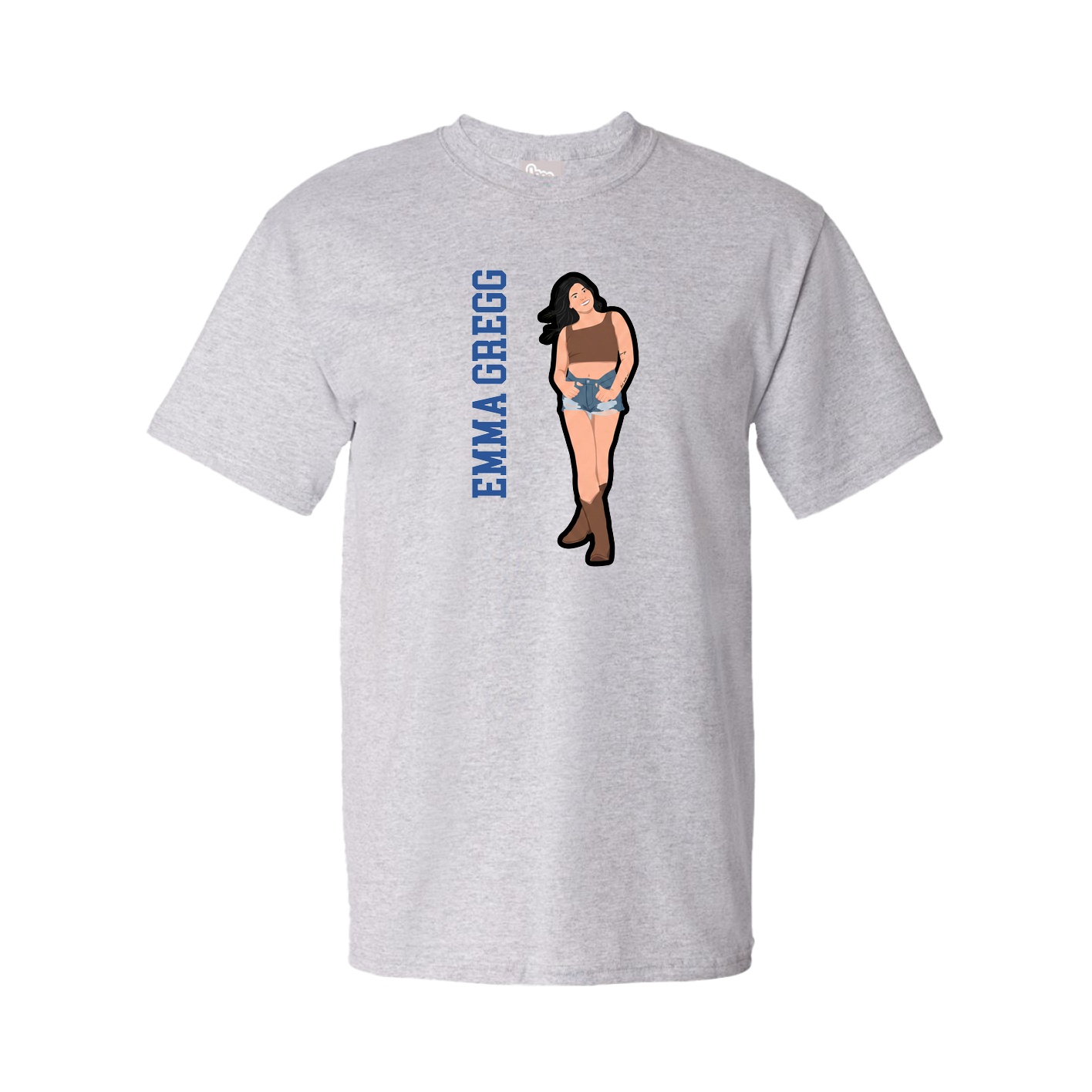 Youth Tee — Name Vertical in Grey