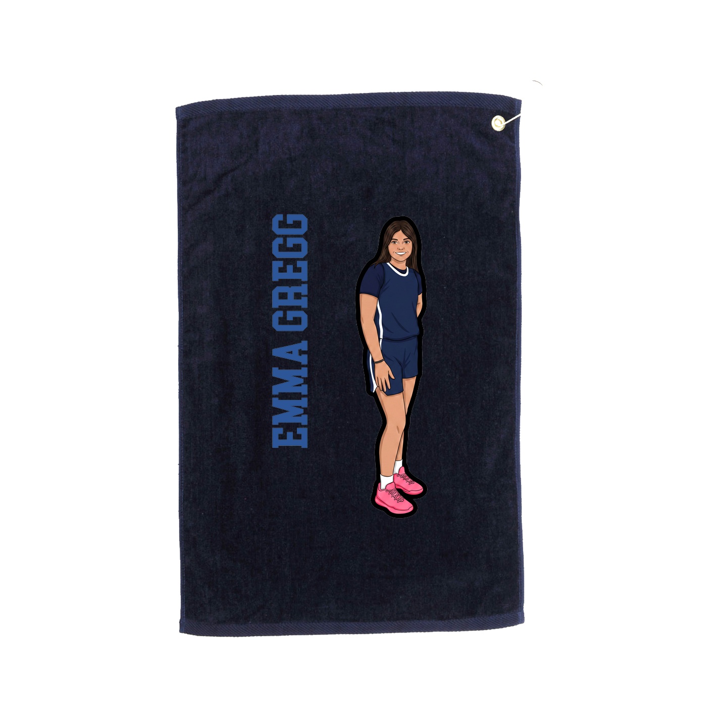 Golf Towel — Name Vertical in Navy