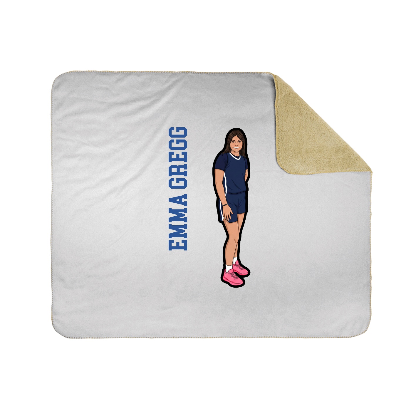 Throw Blanket — Name Vertical in White