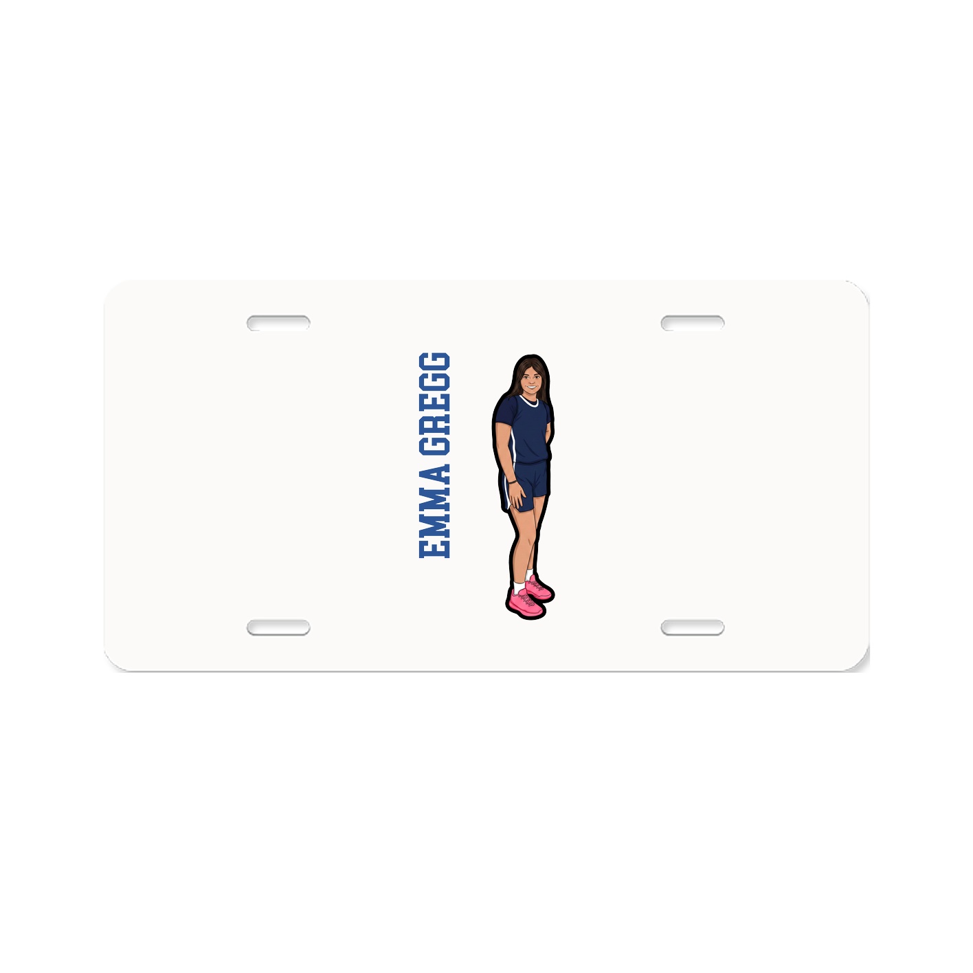 License Plate — Name Vertical in Classic