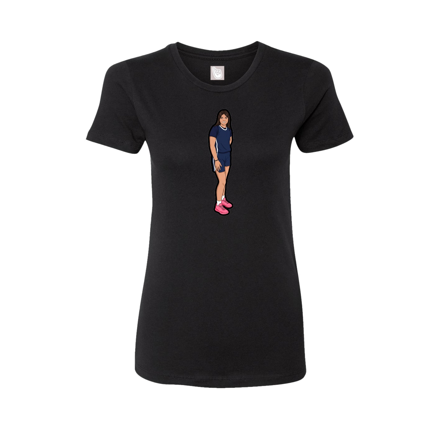Womens Tee — Name Vertical in Black
