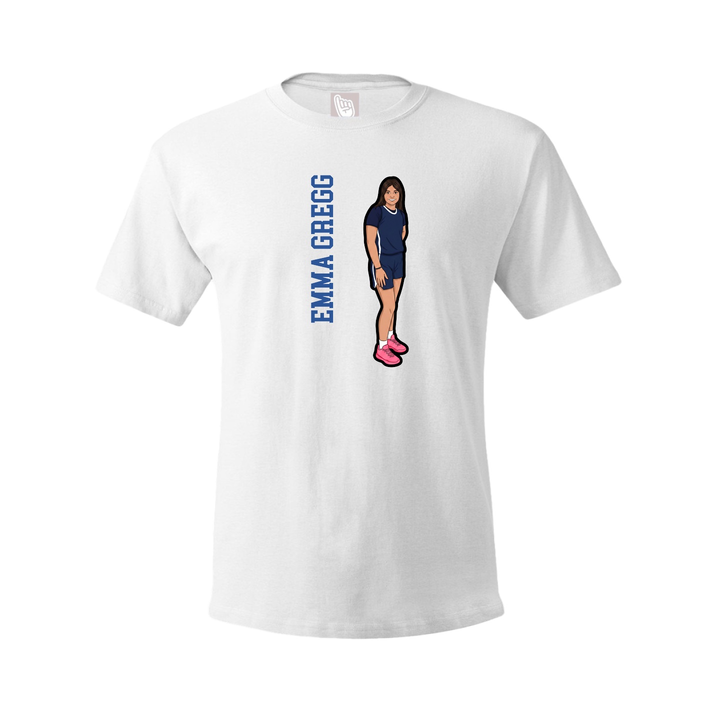 Youth Tee — Name Vertical in White