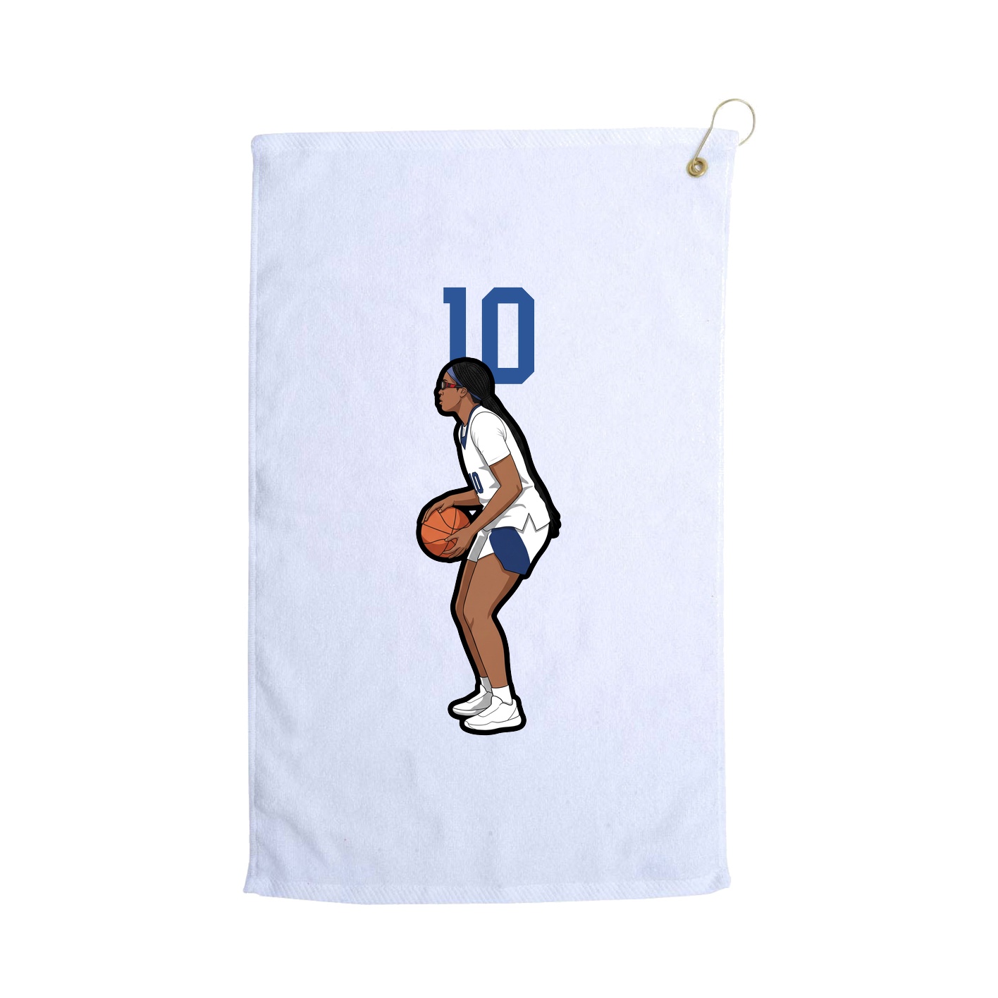 Golf Towel — Number Top in White