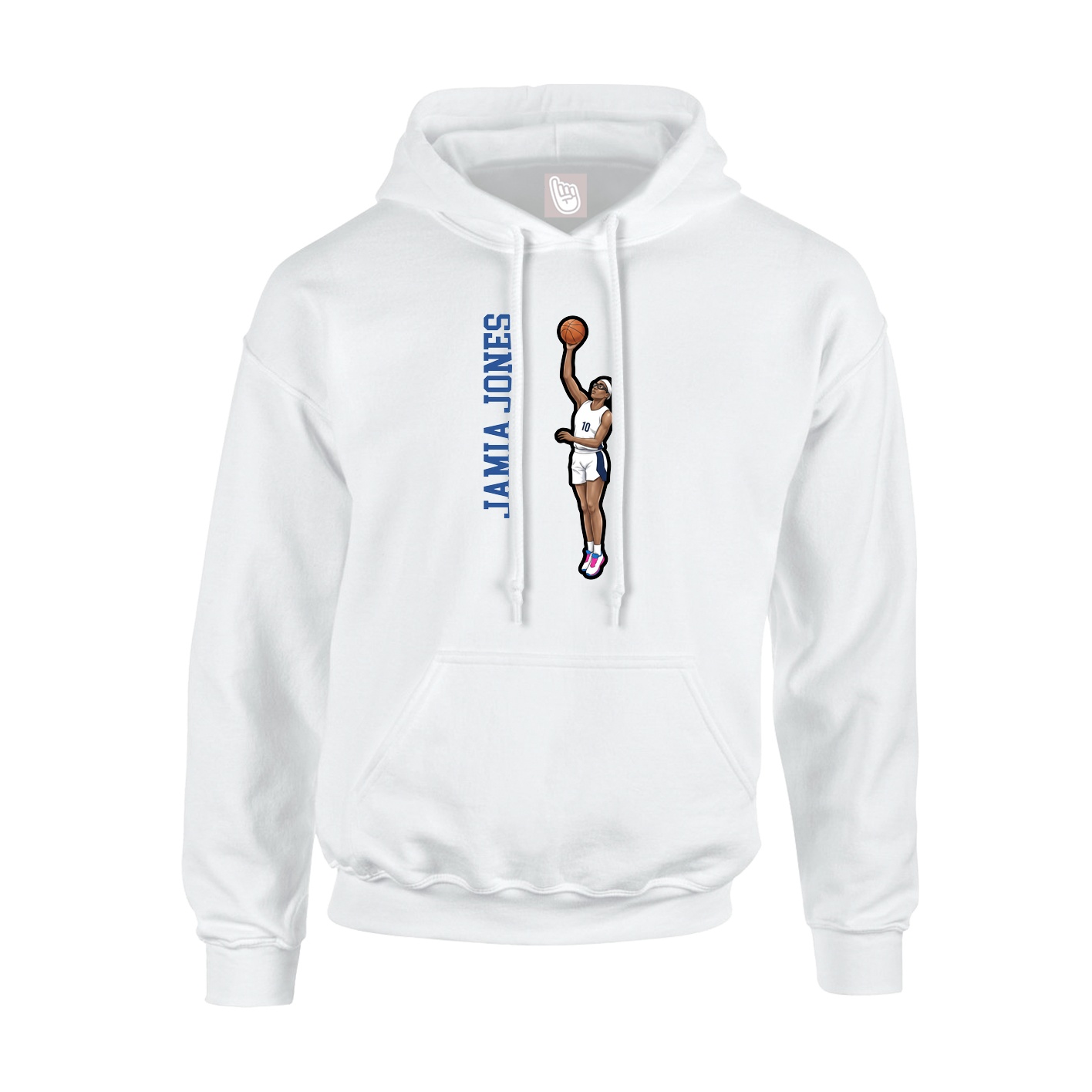 Hoodie — Name Vertical in White