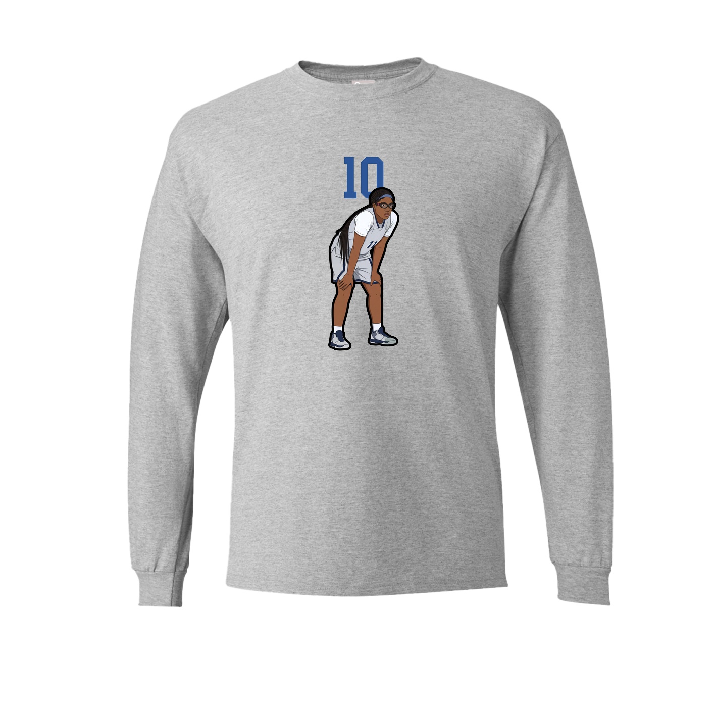 Long Sleeve Tee — Number Top in Grey