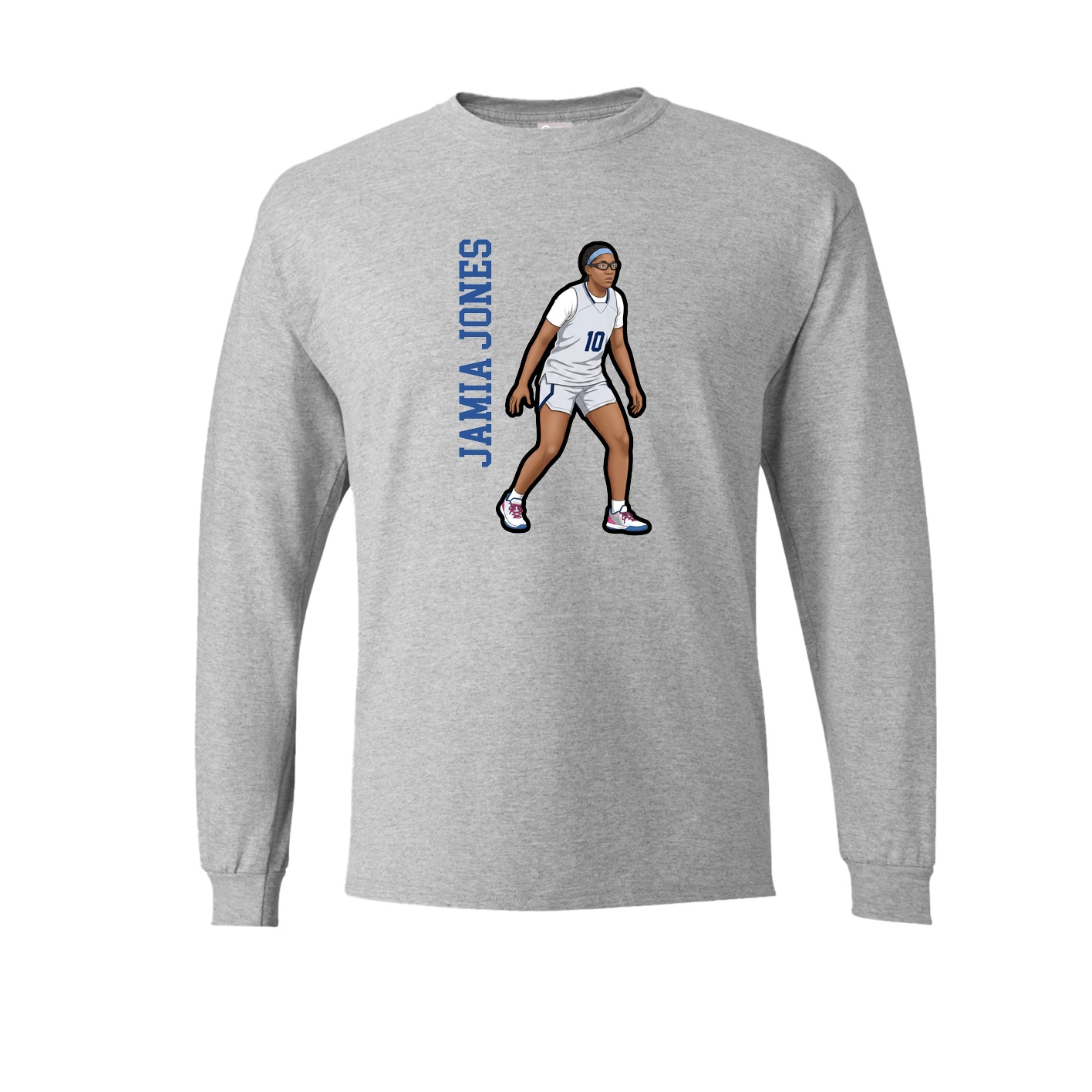 Long Sleeve Tee — Name Vertical in Grey