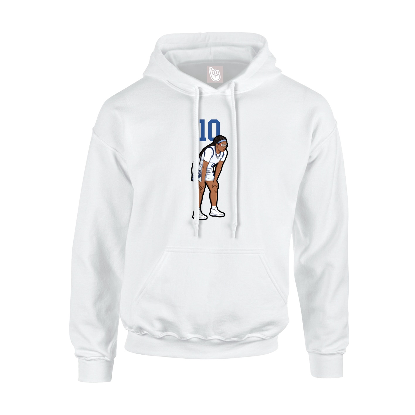 Youth Hoodie — Number Top in White