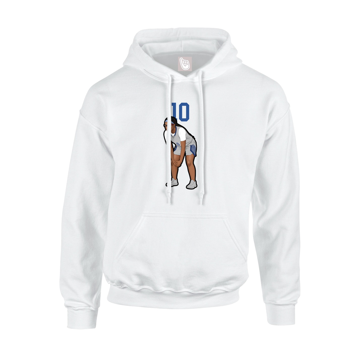 Hoodie — Number Top in White