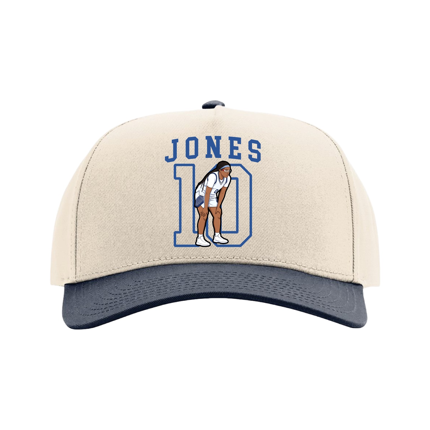 Full Fabric Five-Panel Champ Cap — Shirsey in Cream/Navy