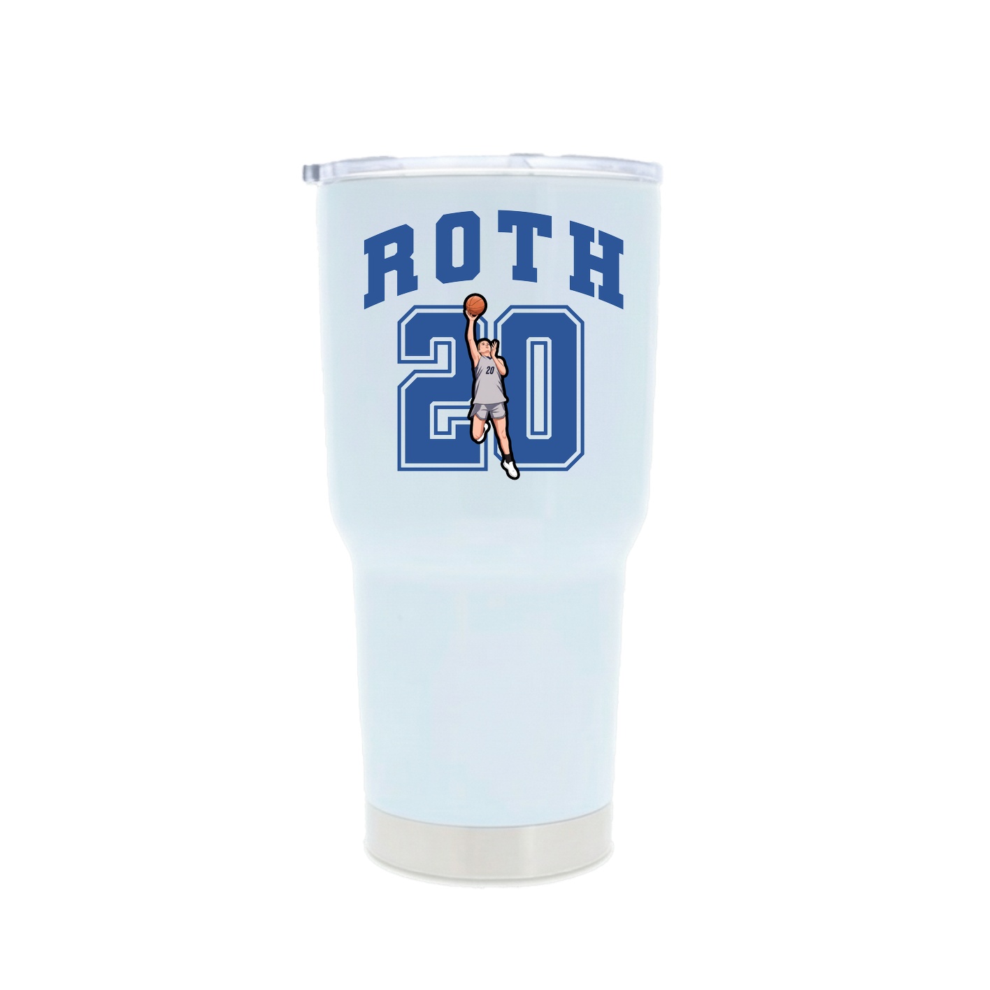 30oz Stainless Steel Tumbler — Number in White